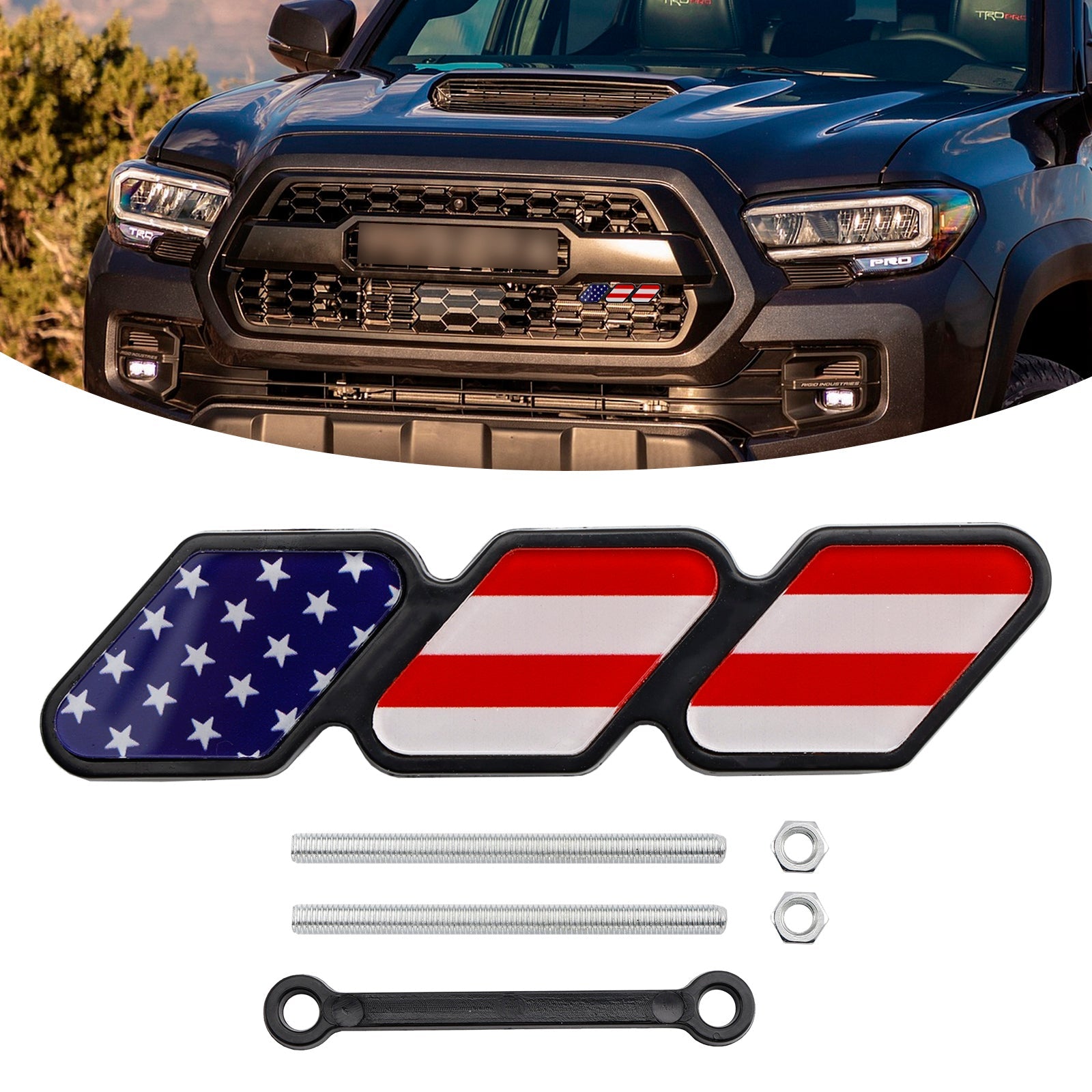 Tricolor Grille Emblem, auto -accessoires voor Toyota Tacoma TRRA RAV4