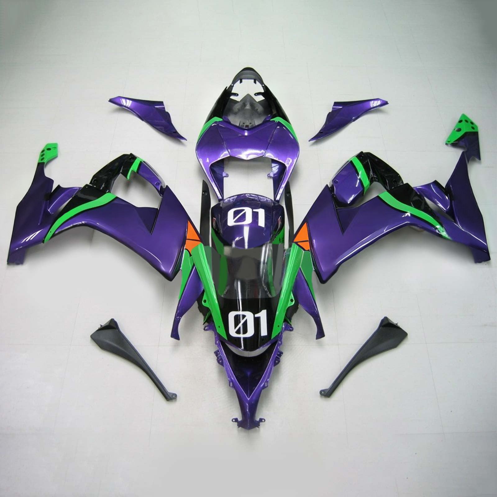 Kit de carénage injecté en plastique ABS pour Kawasaki ZX10R 2008-2010