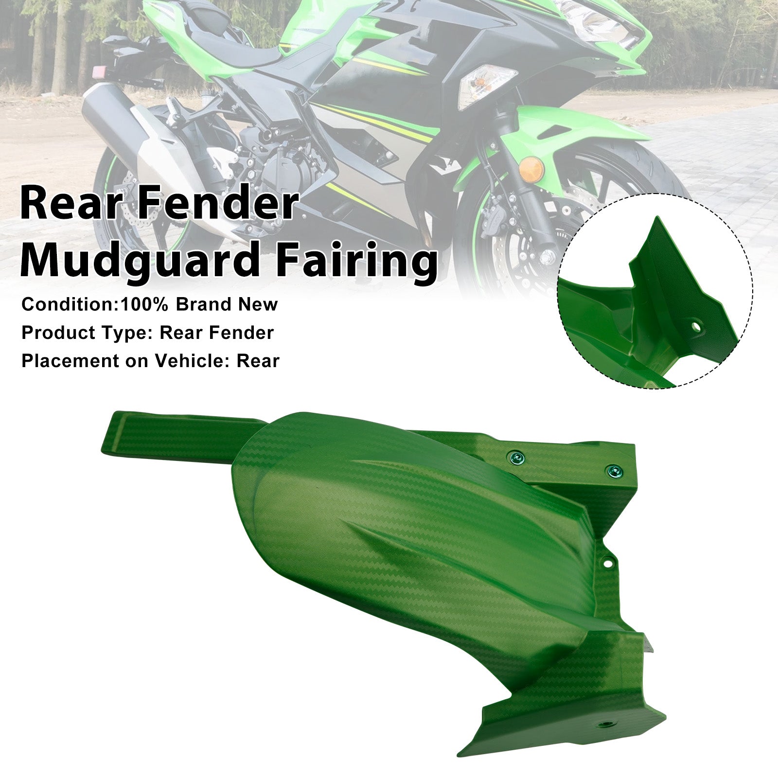 Carenado de guardabarros trasero para Kawasaki Ninja 400 Z400 Ninja 500 Z500 2018+