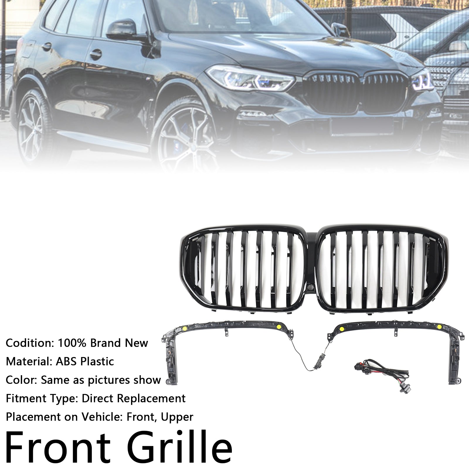 Calandre avant noire brillante BMW X5 G05 M-Performance 2019-2022 51137454887
