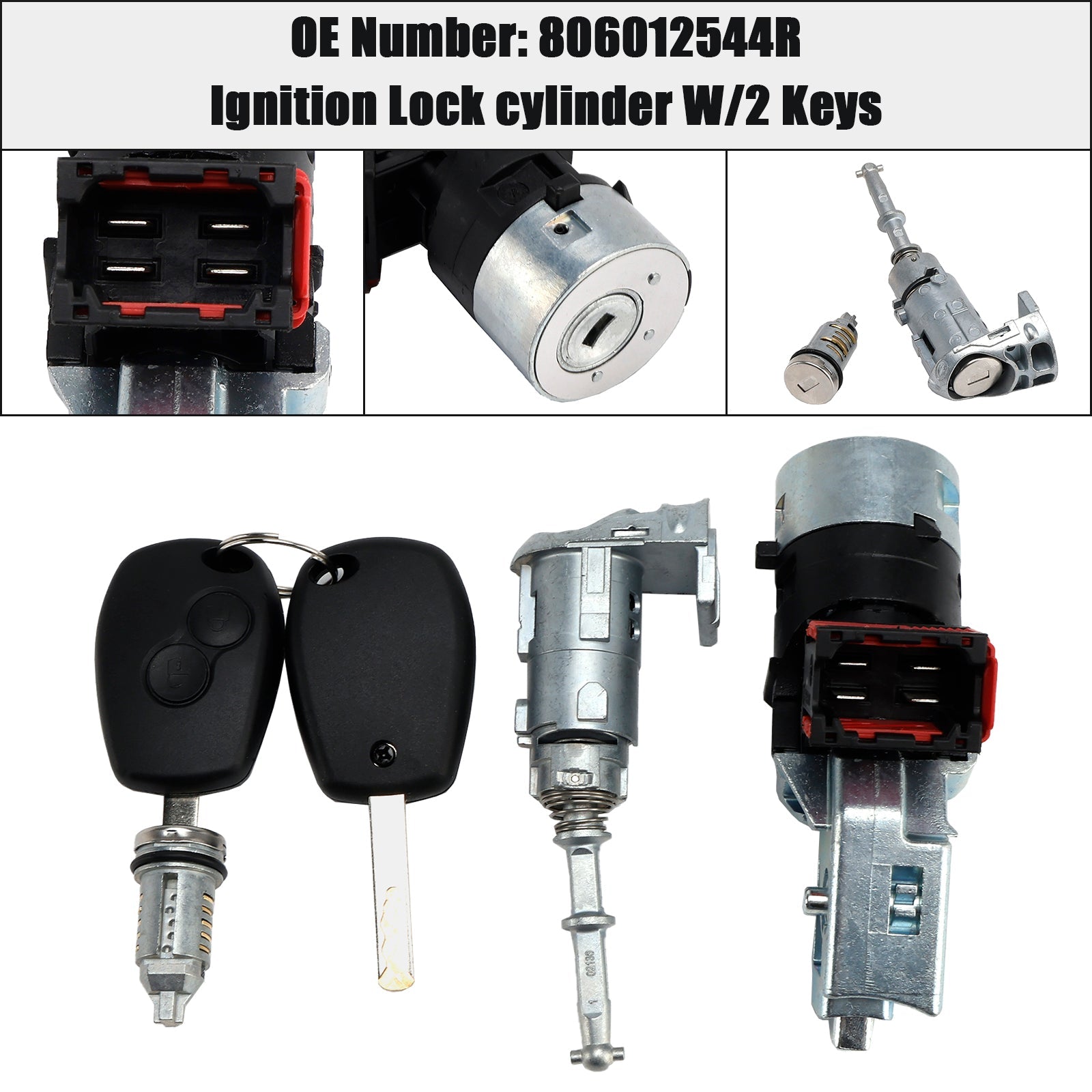 Ključavnični cilinder&Vžig z dvema ključema 806012544R za Renault Kangoo II Master III