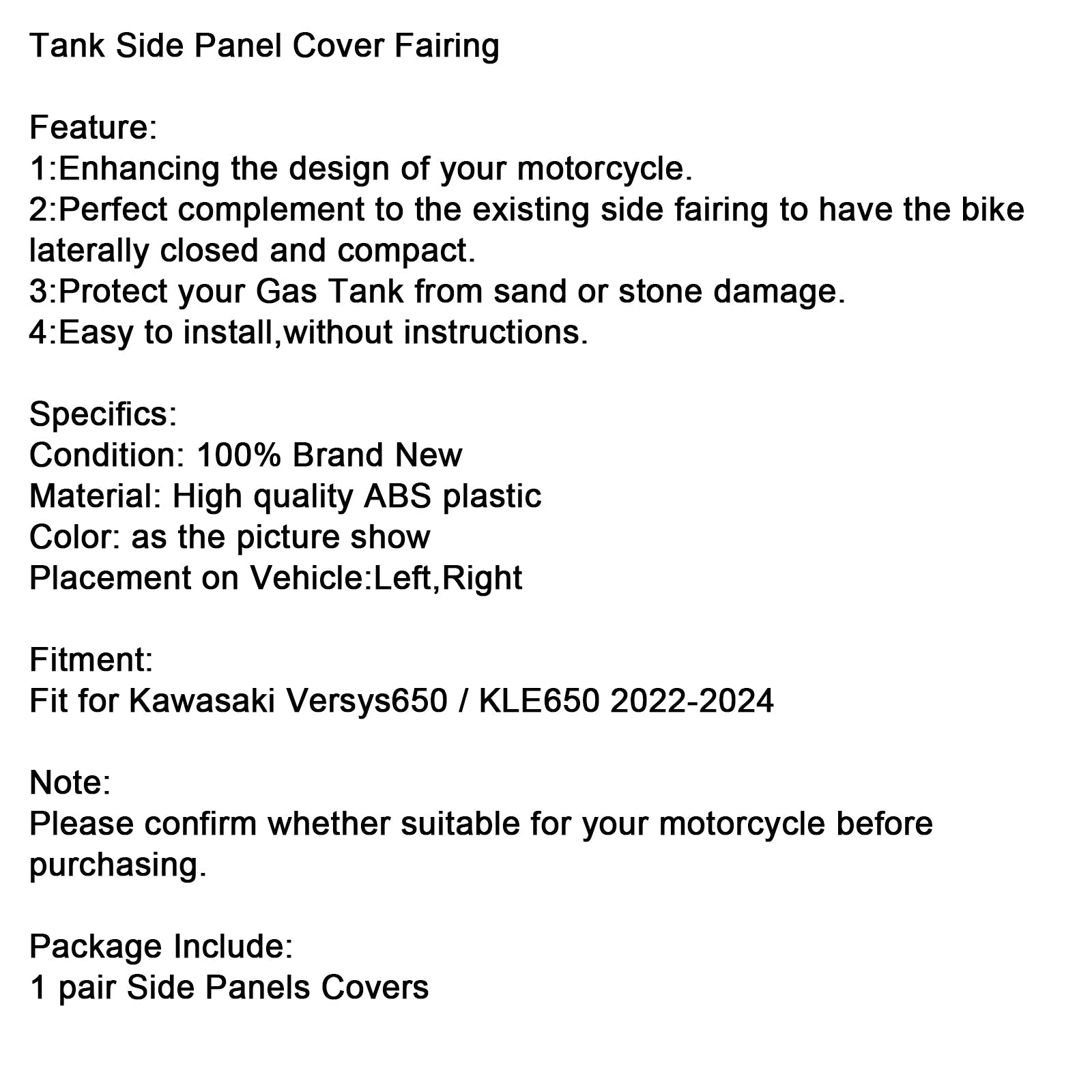 Tankzijde kuippaneel Kawasaki Versys 650 KLE650 2022-2024