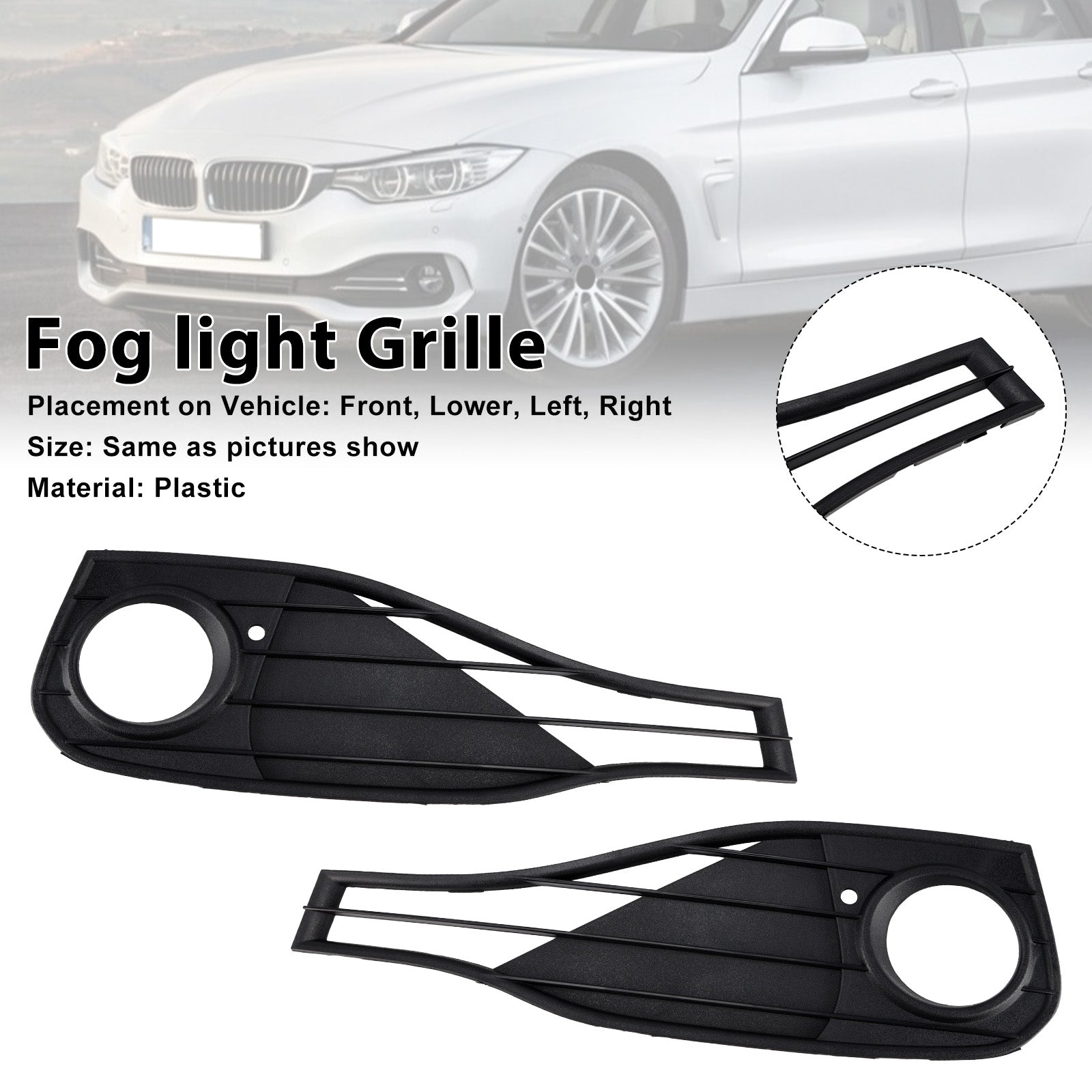 Grille de protection pour phare antibrouillard BMW Série 4 F32 428i 2014-2020