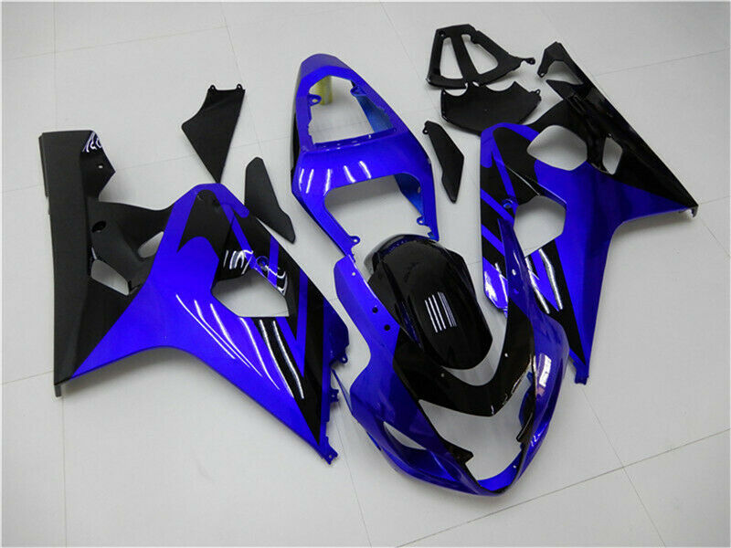Kit de carénage en plastique moulé par injection bleu et noir pour Suzuki GSXR600/750 2004-2005