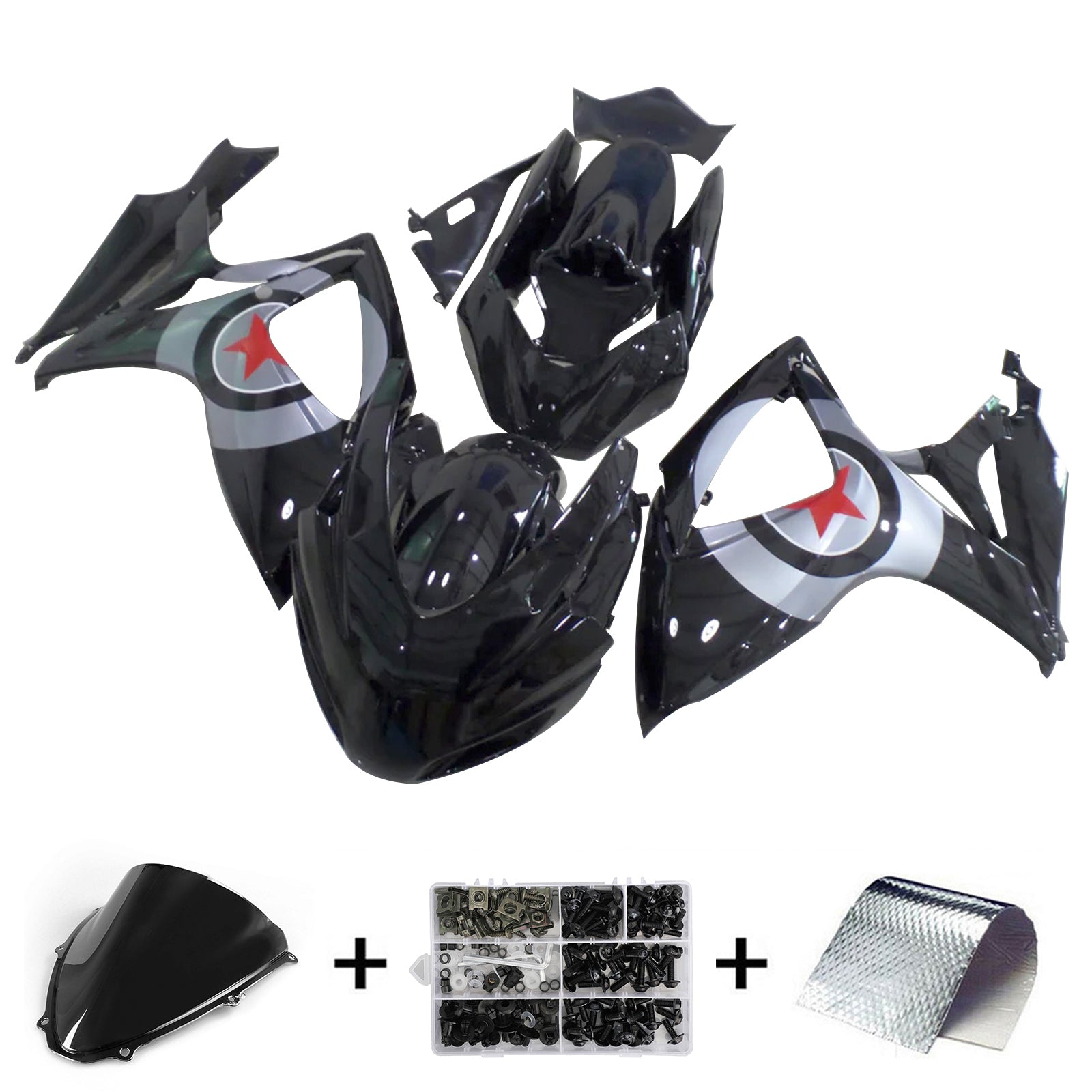 2006-2007 Suzuki GSXR 600/750 K6 Kit de carénage d'injection Bodywork Abs en plastique