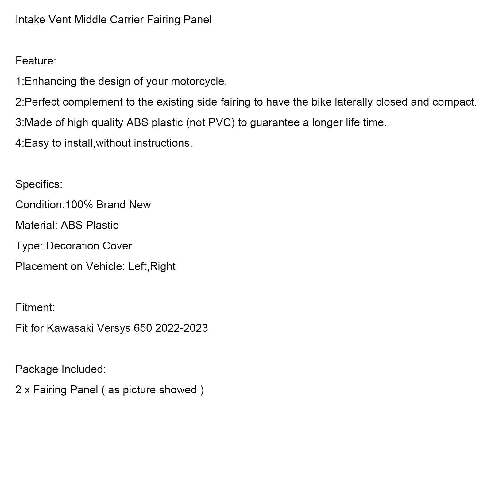 Centralna podpornica; Vstop za Kawasaki Versys 650 2022-2024