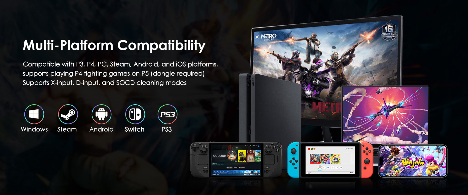 HITBOX hitbox Fighting Keyboard Arcade Joystick Zaawansowane przyciski Street Fighter 6 Steam Klawiatura Raspberry Pi