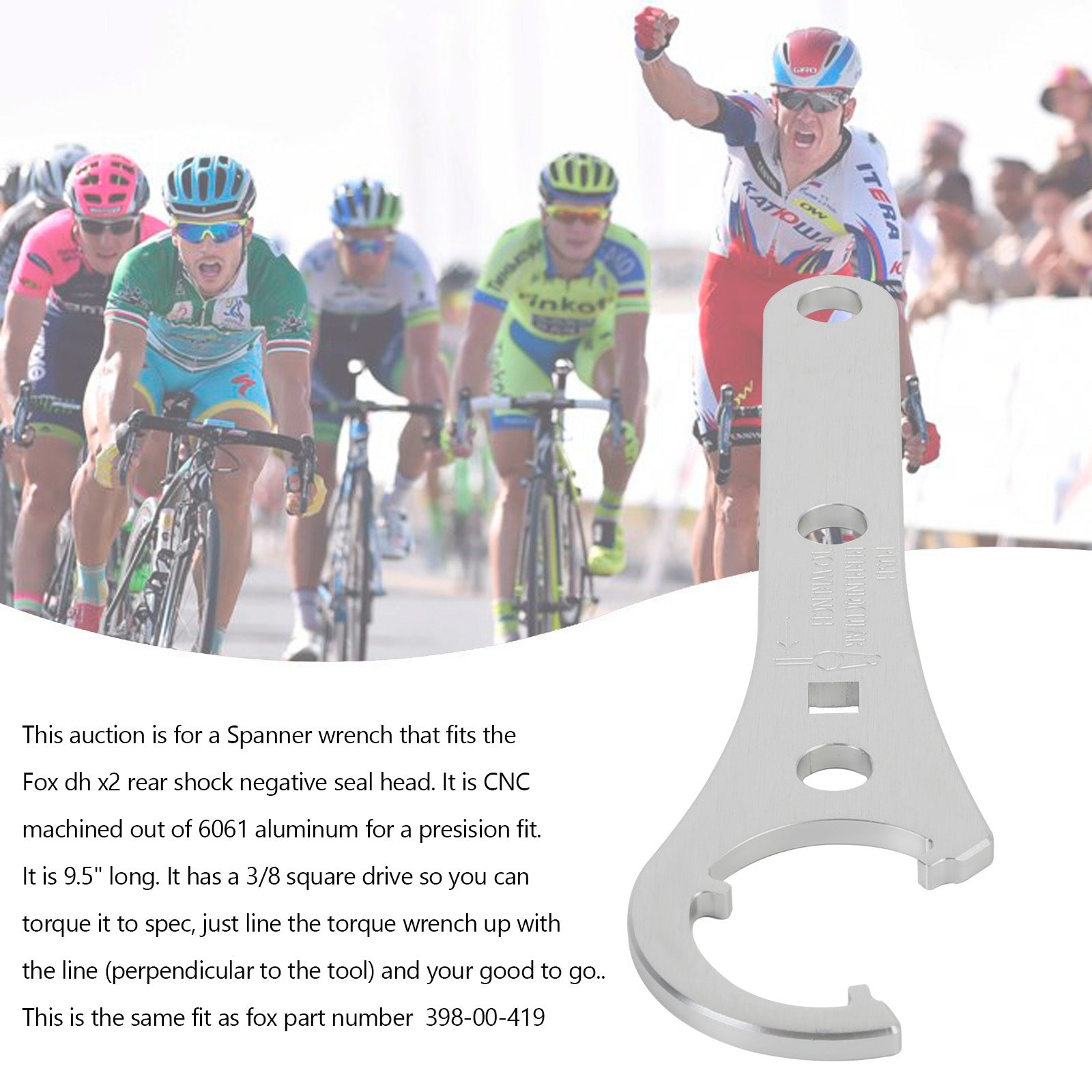 Outil tête d'étanchéité négative Shock DH X2 Clé pour Fox Float DHX2 #398-00-419