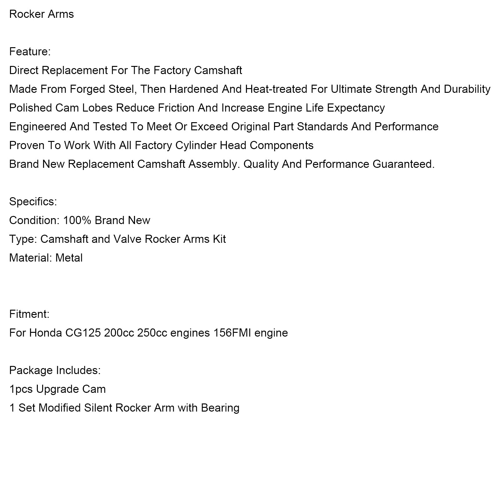 Honda CG125 200cc 250cc motoren 156FMI nokkenas tuimelaars