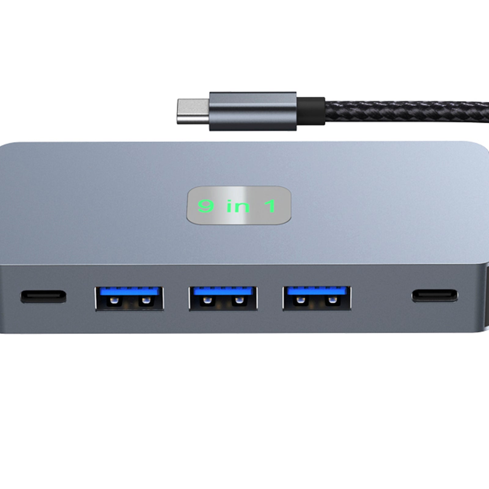 Adaptateur 9 en 1 TYPE-C vers RJ45 (Gigabit) + USB 3.0*3 + HDMI + USB-C Data + PD100W + SD/TF iPad Pro