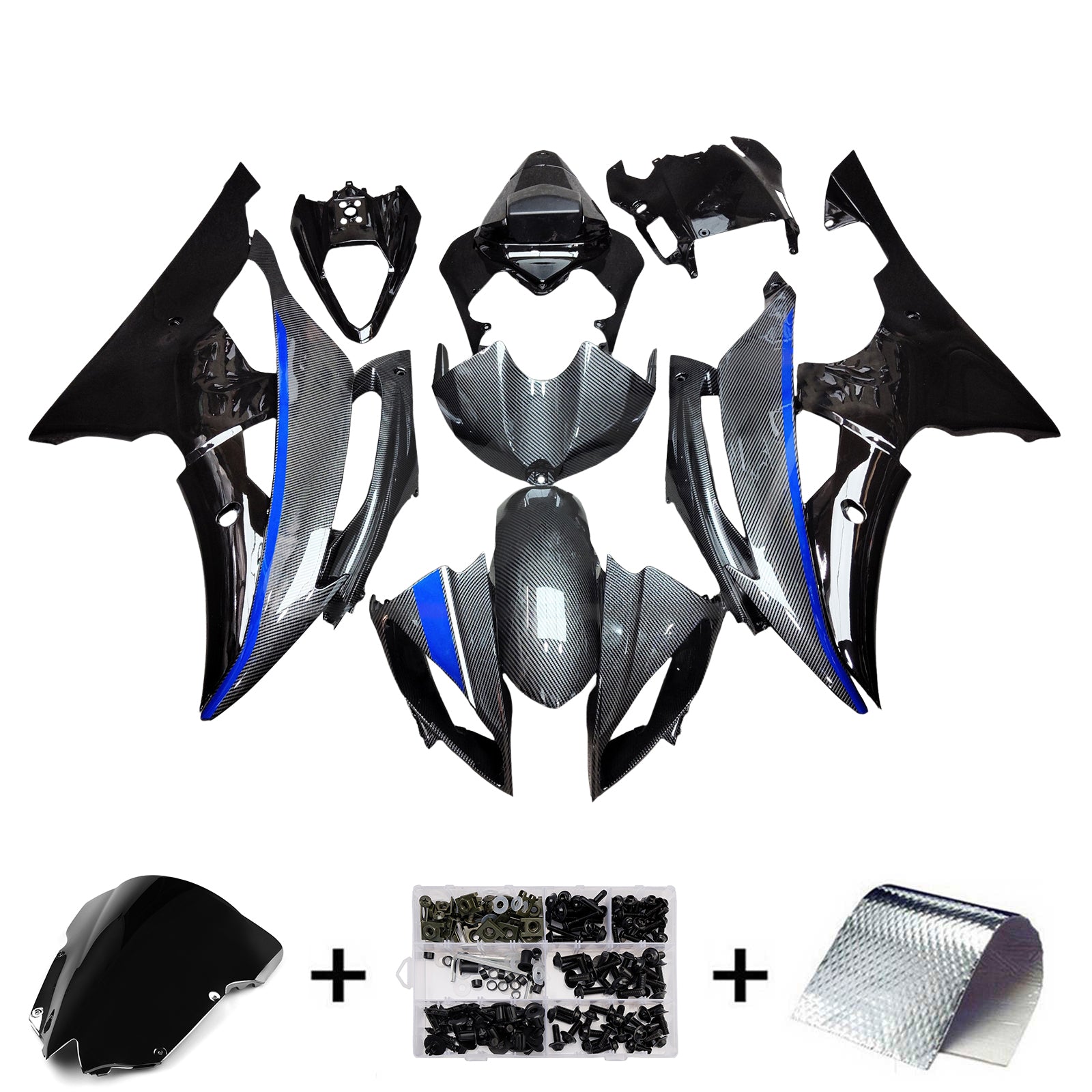 Kit de carénage injecté en plastique ABS pour Yamaha YZFR6 YZF-R6 2008-2016