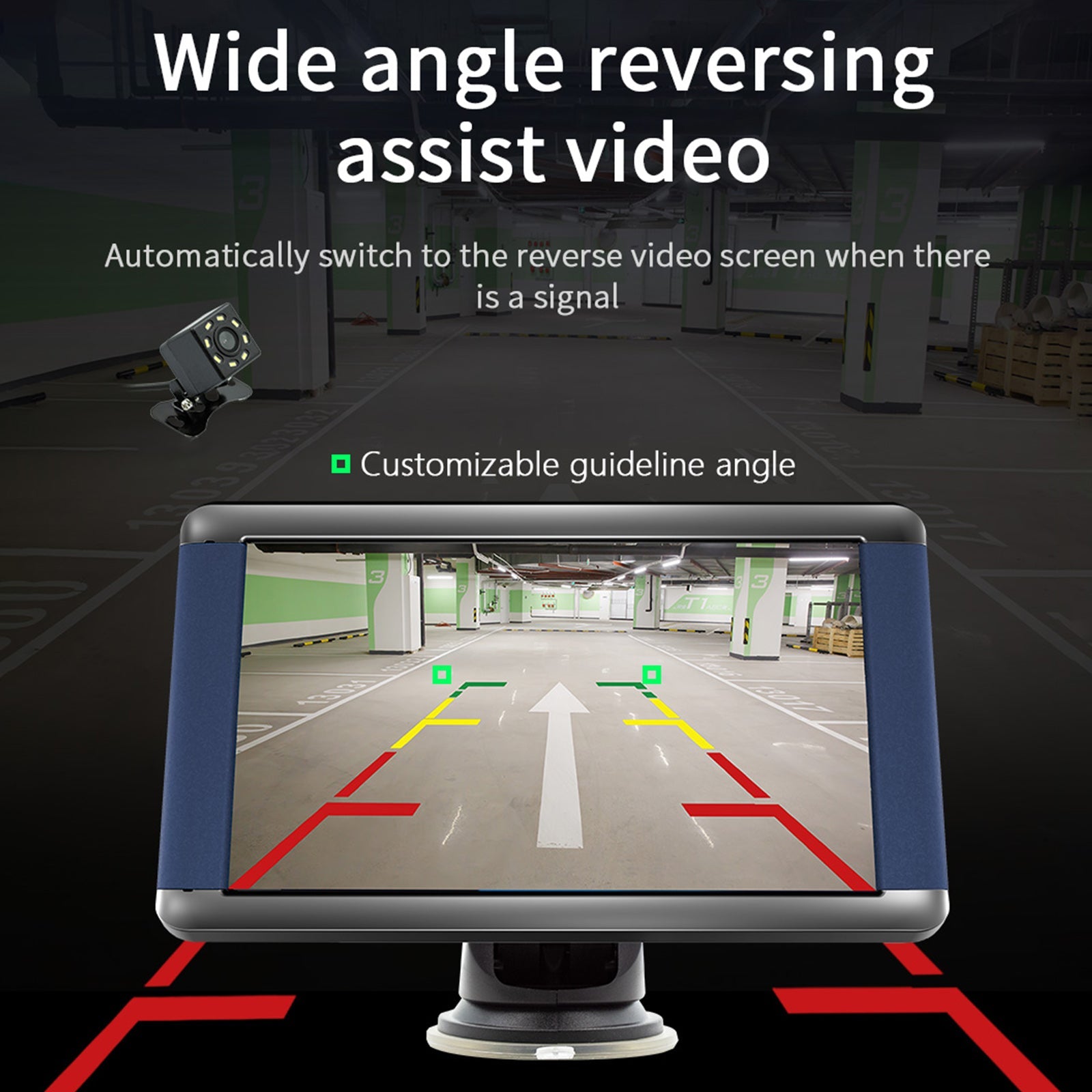 7 inch draagbare auto MP5-speler Bluetooth-monitor Draadloos Carplay + 4 LED-camera's