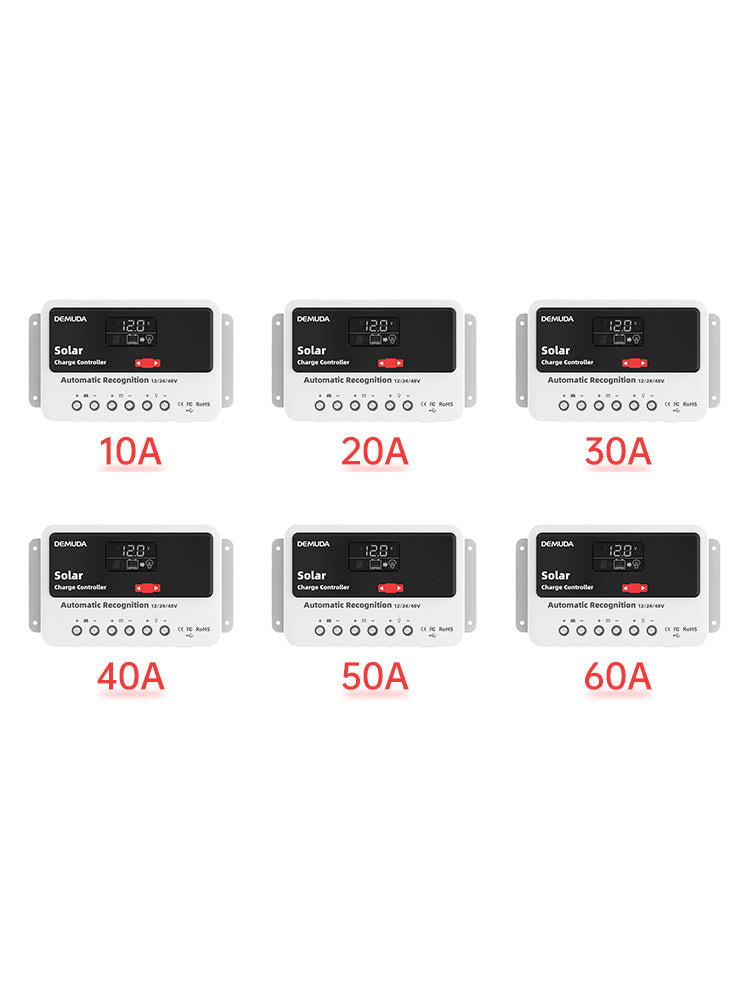 Contrôleur solaire automatique PWM 12 V 24 V 48 V 10 A-60 A, phosphate de fer