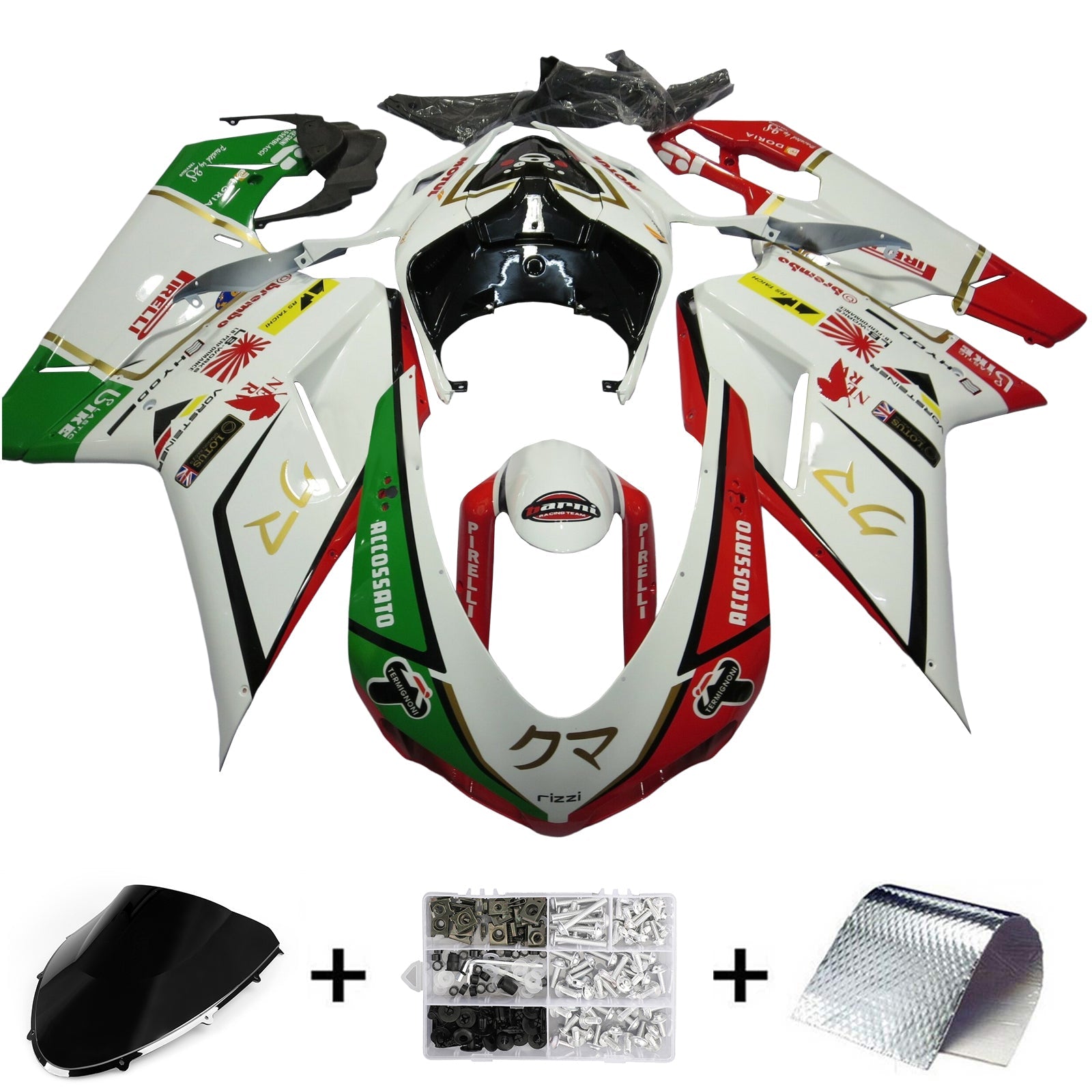 Kit de carenado de ABS para Ducati 1098 1198 848 2007-2011