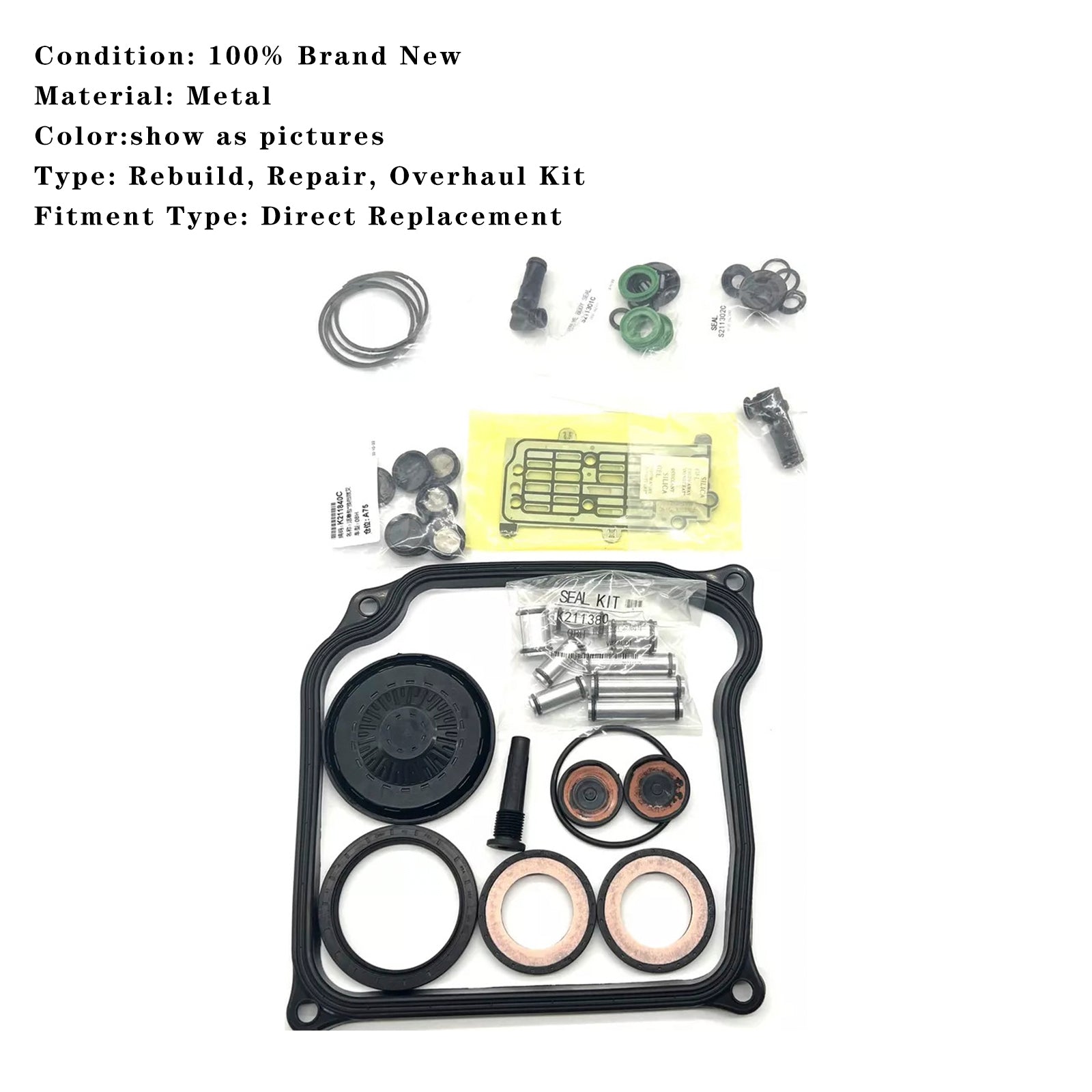 Kit de joints de révision de transmission, pistons et joints pour VW TRANSPORTER L4 2.0L 2009-2011 DQ500 0BH 0BT