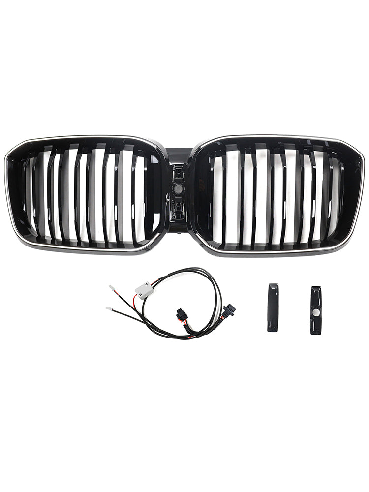 Grille de pare-chocs noire brillante à double lamelles pour BMW X3 G01 X4 G02 2022-2025