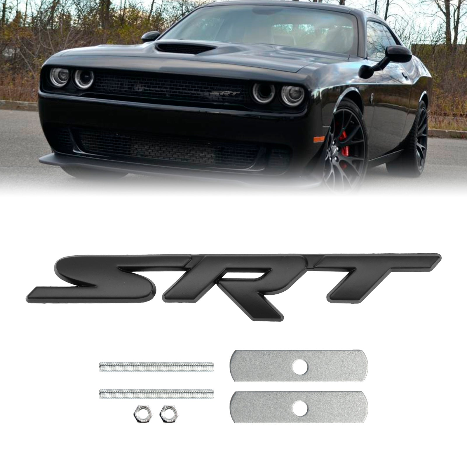 SRT Black Front Grille Emblem om uitdager SRT op te laden