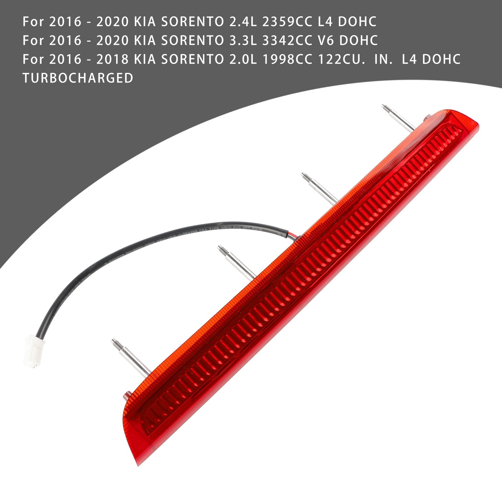 2016-2020 KIA Sorento 3.3L 3342cc V6 DOHC Aleron Fare Fuoco Braking più elevato 92700-C5000