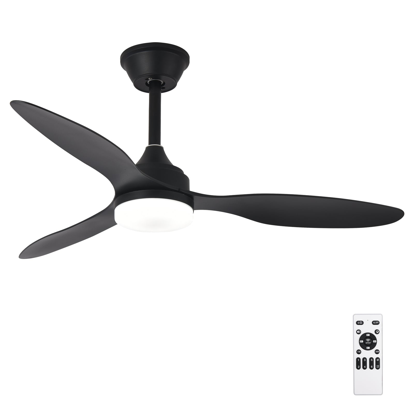 Télécommande Noir moteur DC silencieux Ventilateur 42" avec lumière