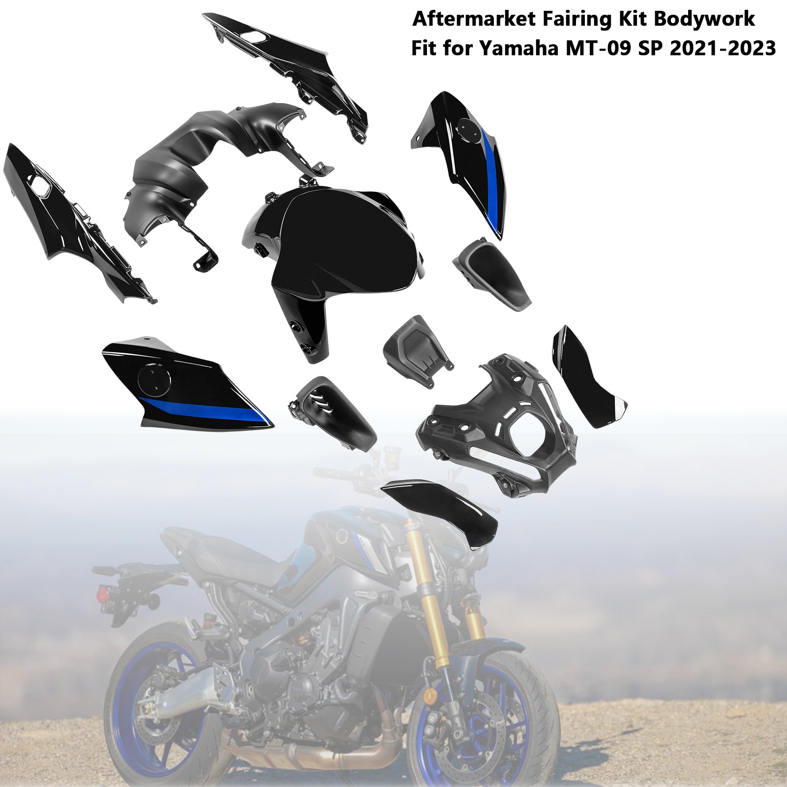 Kit de carénage de carrosserie ABS injection pour Yamaha MT-09 / MT-09 SP 2021-2023 04#
