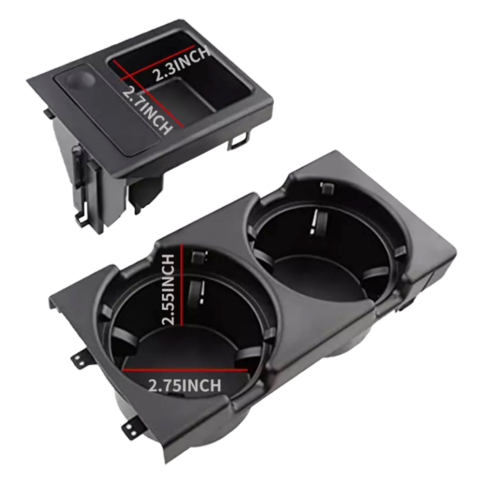 Garniture de console centrale noire pour BMW Série 3 E46 4 portes 1999-2005, porte-gobelet et porte-monnaie 51168218305