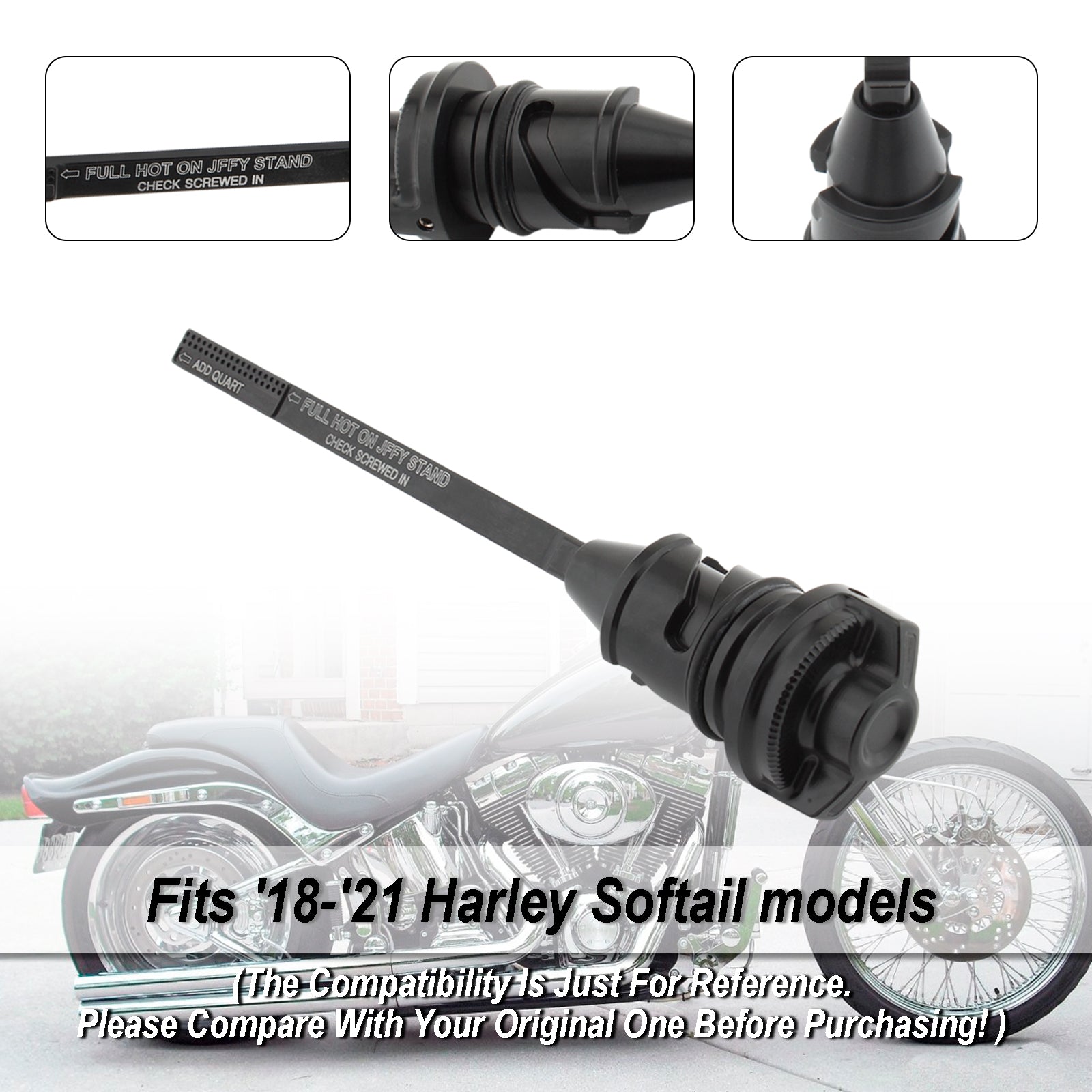 Öljymittarin säiliötulppa, sopiva korkki Harley Softailille 18-22