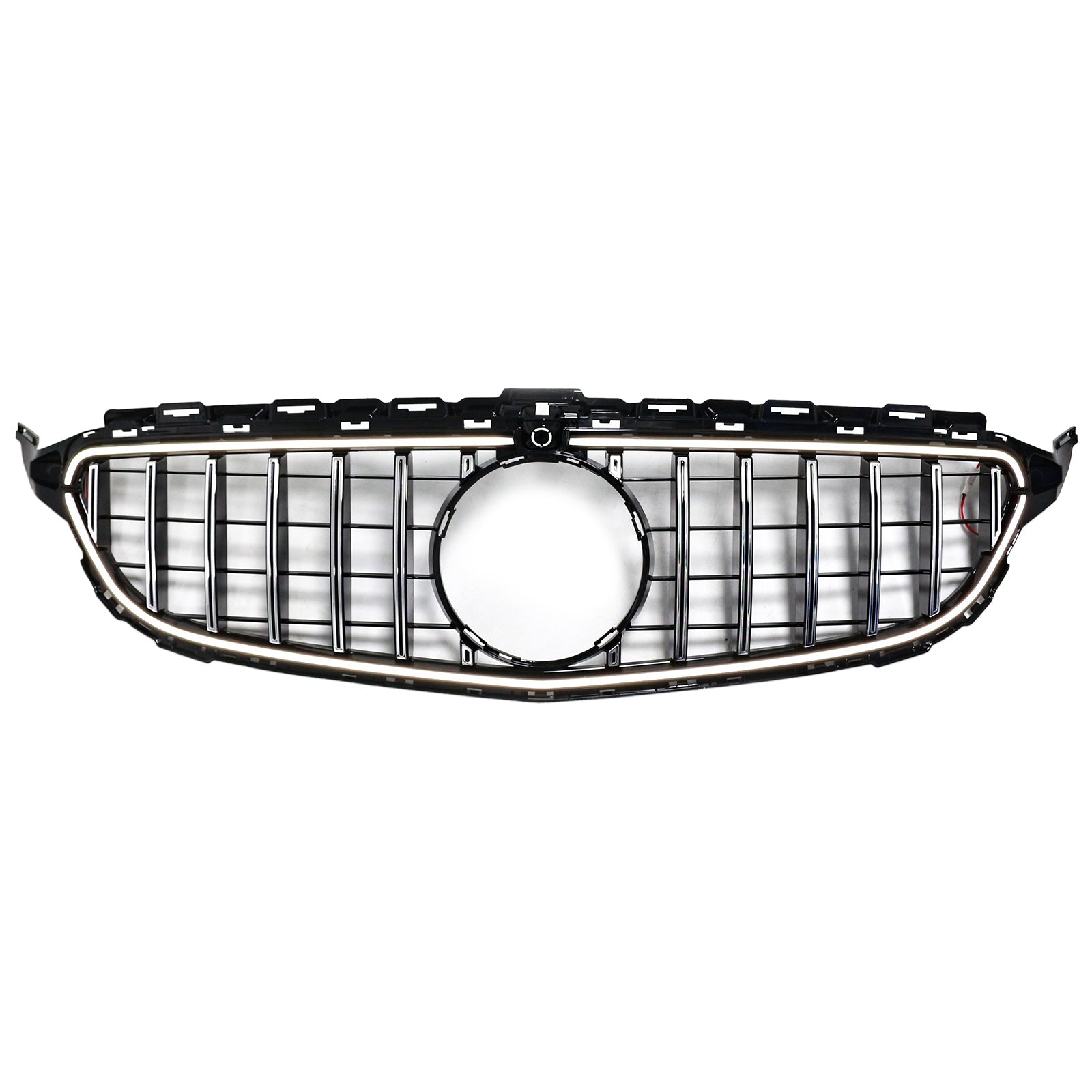 Grille de pare-chocs avant chromée à LED pour Mercedes W205 C250 C300 2015-2021