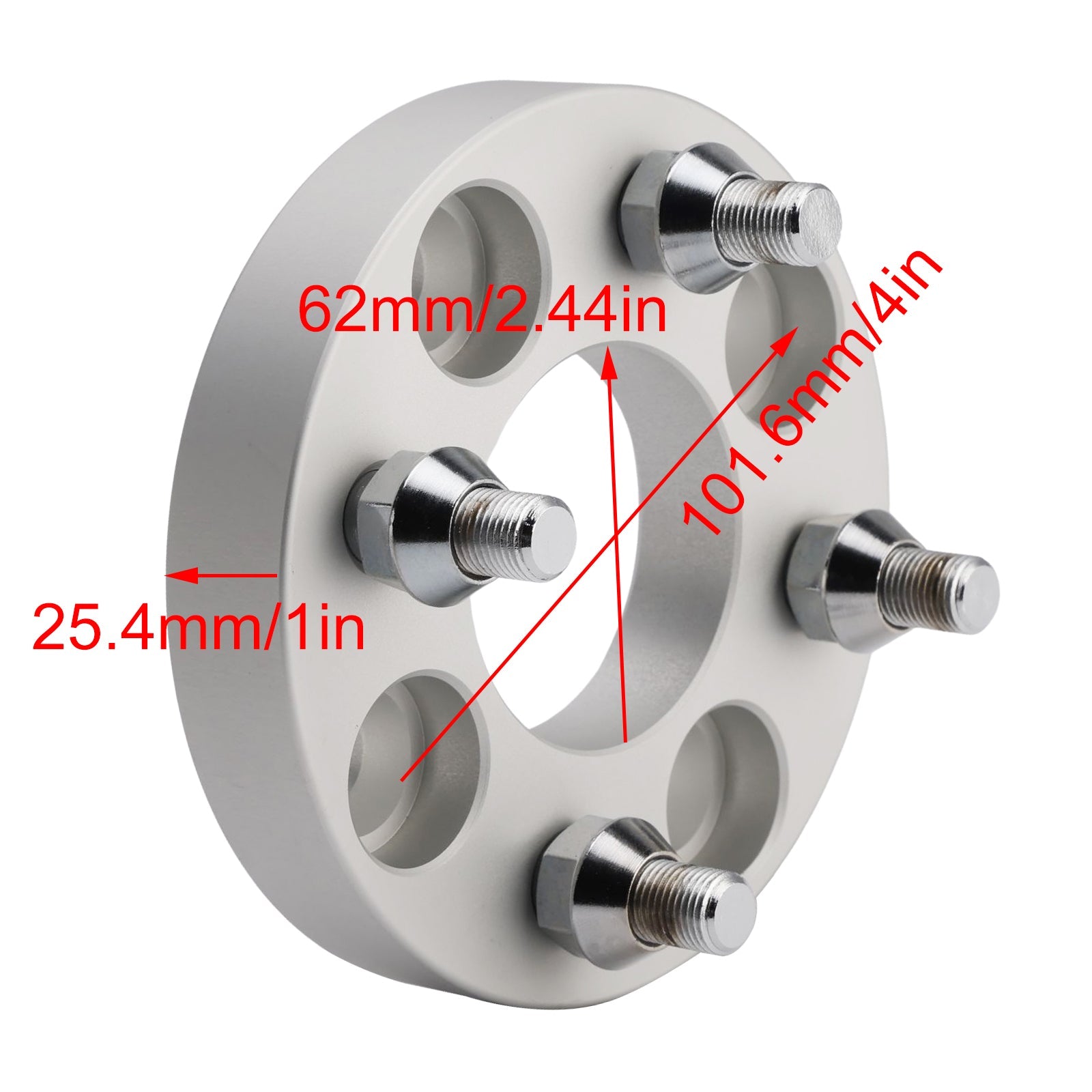 Kit d'entretoises de roue de 1 pouce, écrous de roue argentés pour voiturettes de golf Yamaha, Club Car et Ezgo