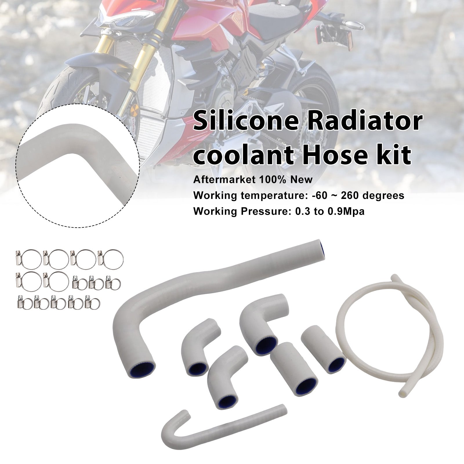 Durite de refroidissement en silicone pour radiateur Ducati Streetfighter V4 V4S (2020-2025)