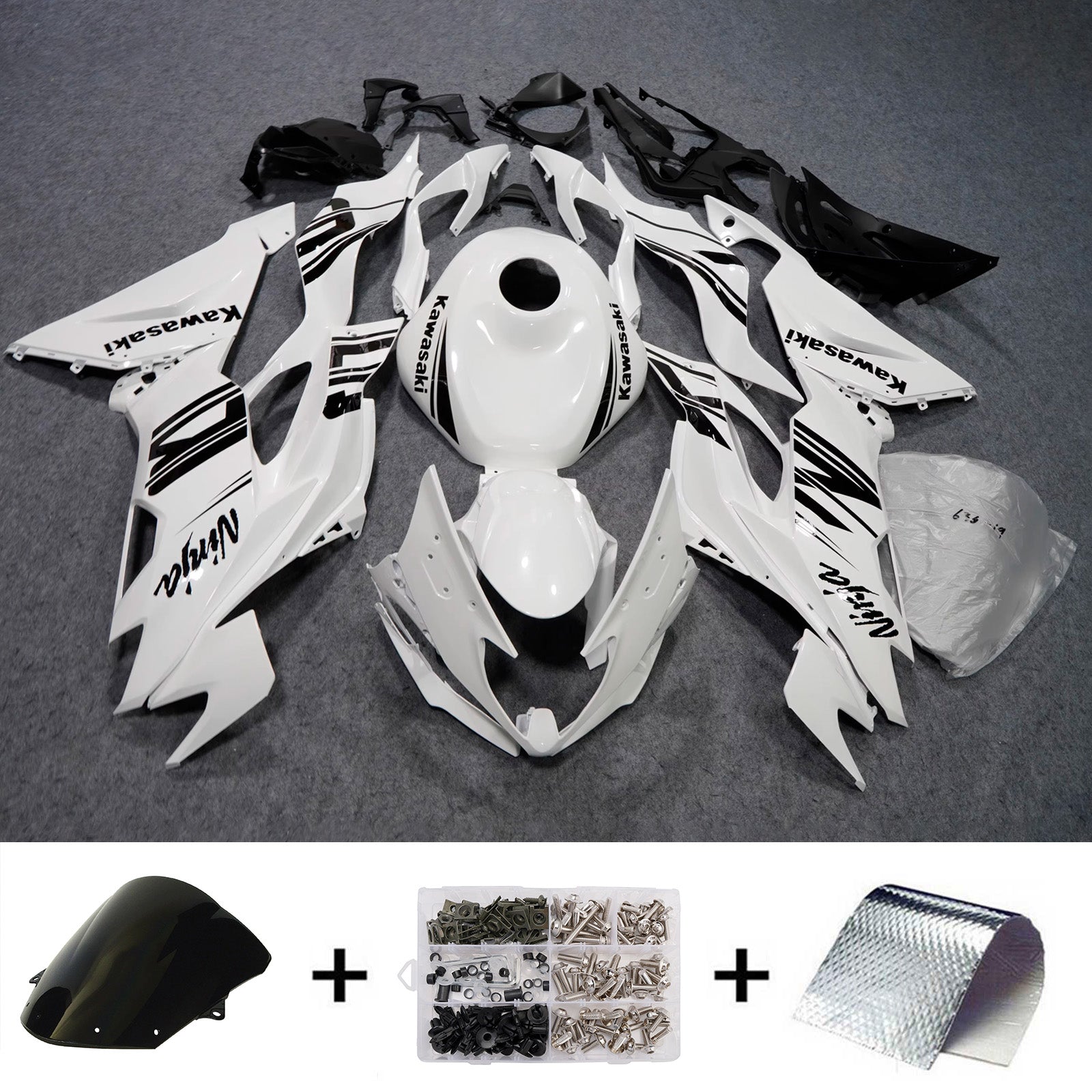 Kit de carénage injecté en plastique ABS compatible avec Kawasaki ZX6R 2019-2023