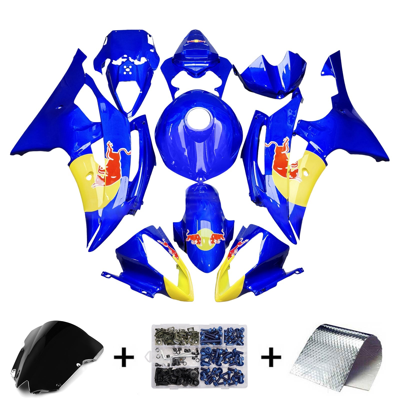 Kit de carénage injecté en plastique ABS pour Yamaha YZFR6 YZF-R6 2008-2016
