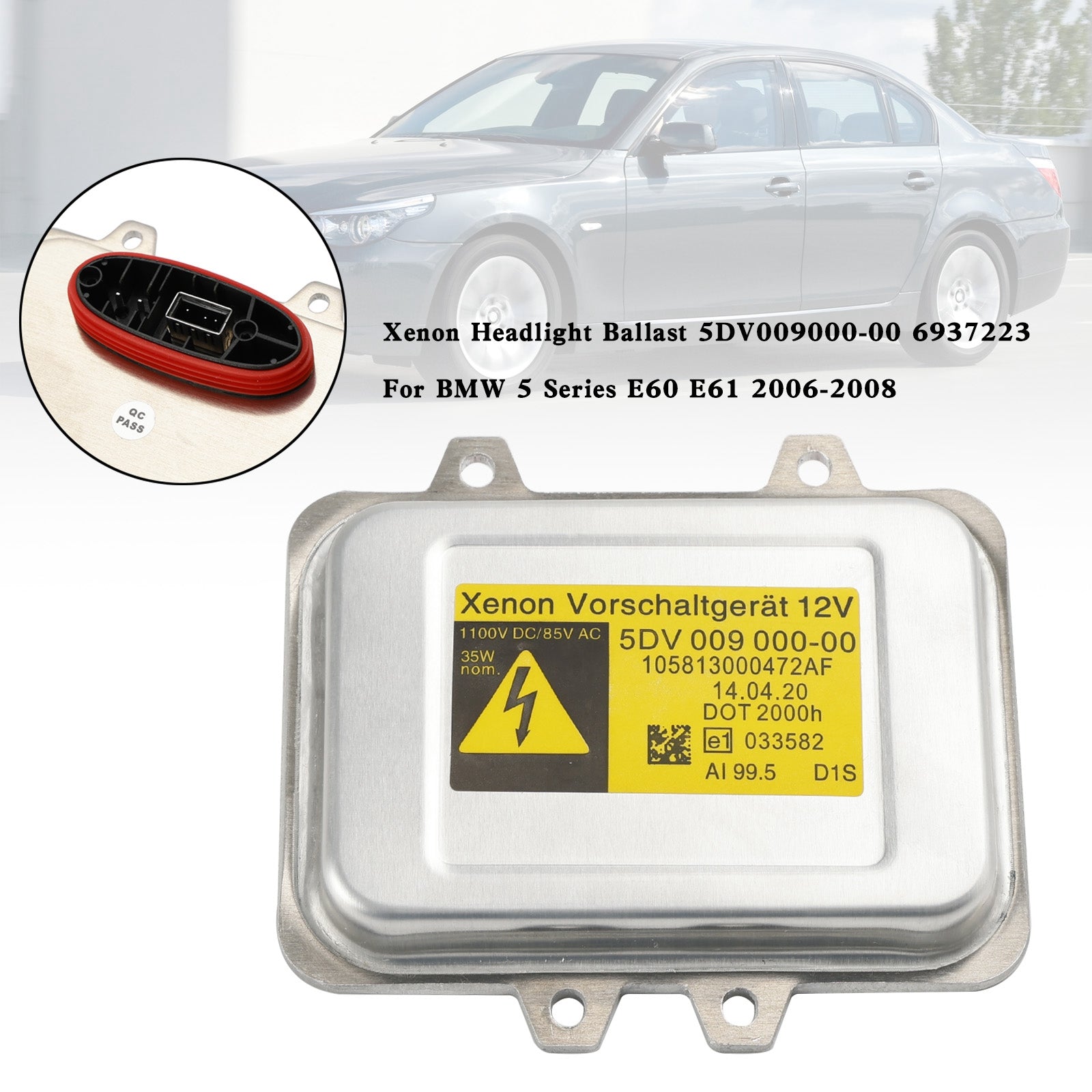 Zavorra per fari allo xeno 5DV009000-00 6937223 per BMW Serie 5 E60 E61 2006-2008