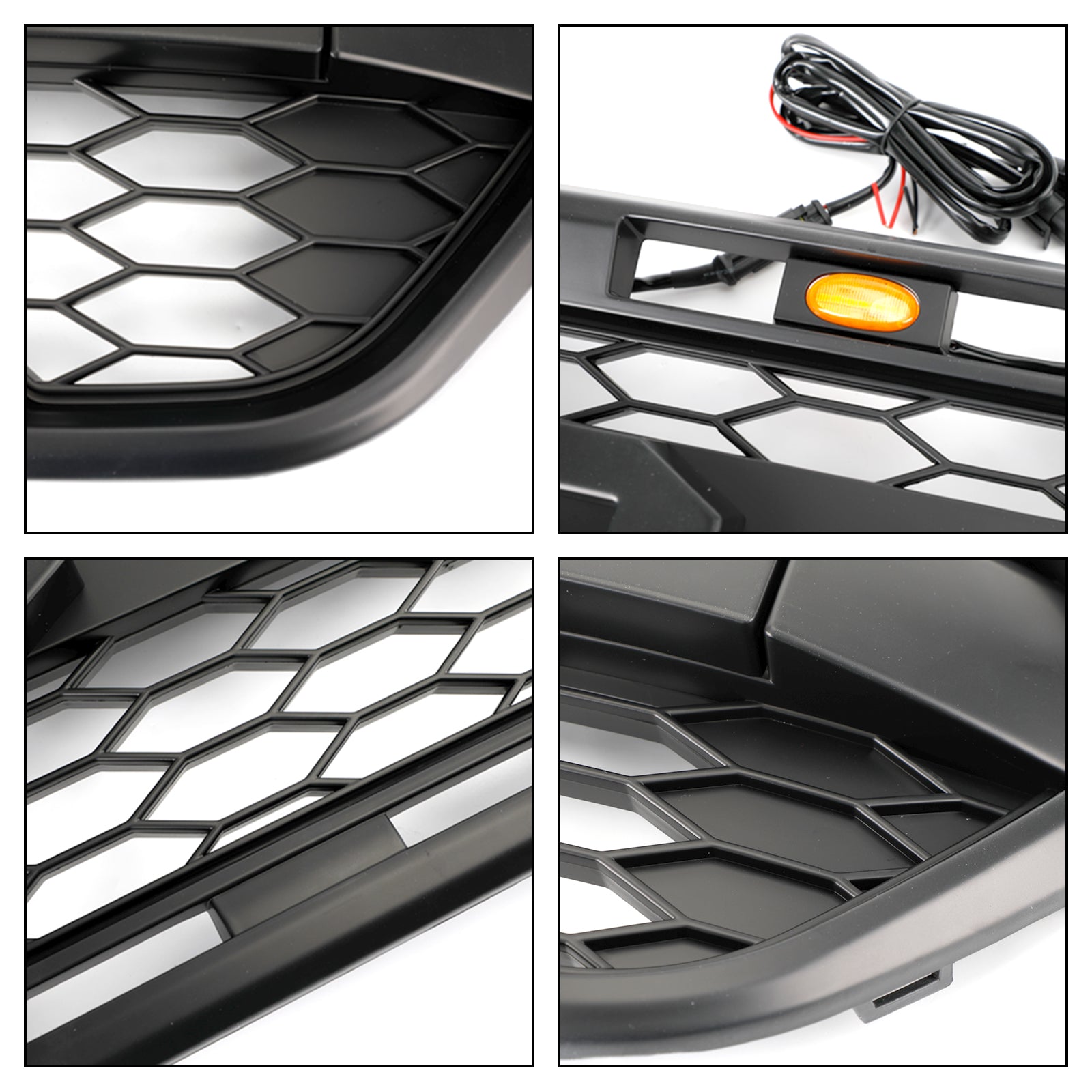 Grille pour Ford Transit Custom Trail 2018-2023 W/ 3LED 2467234 Noir mat