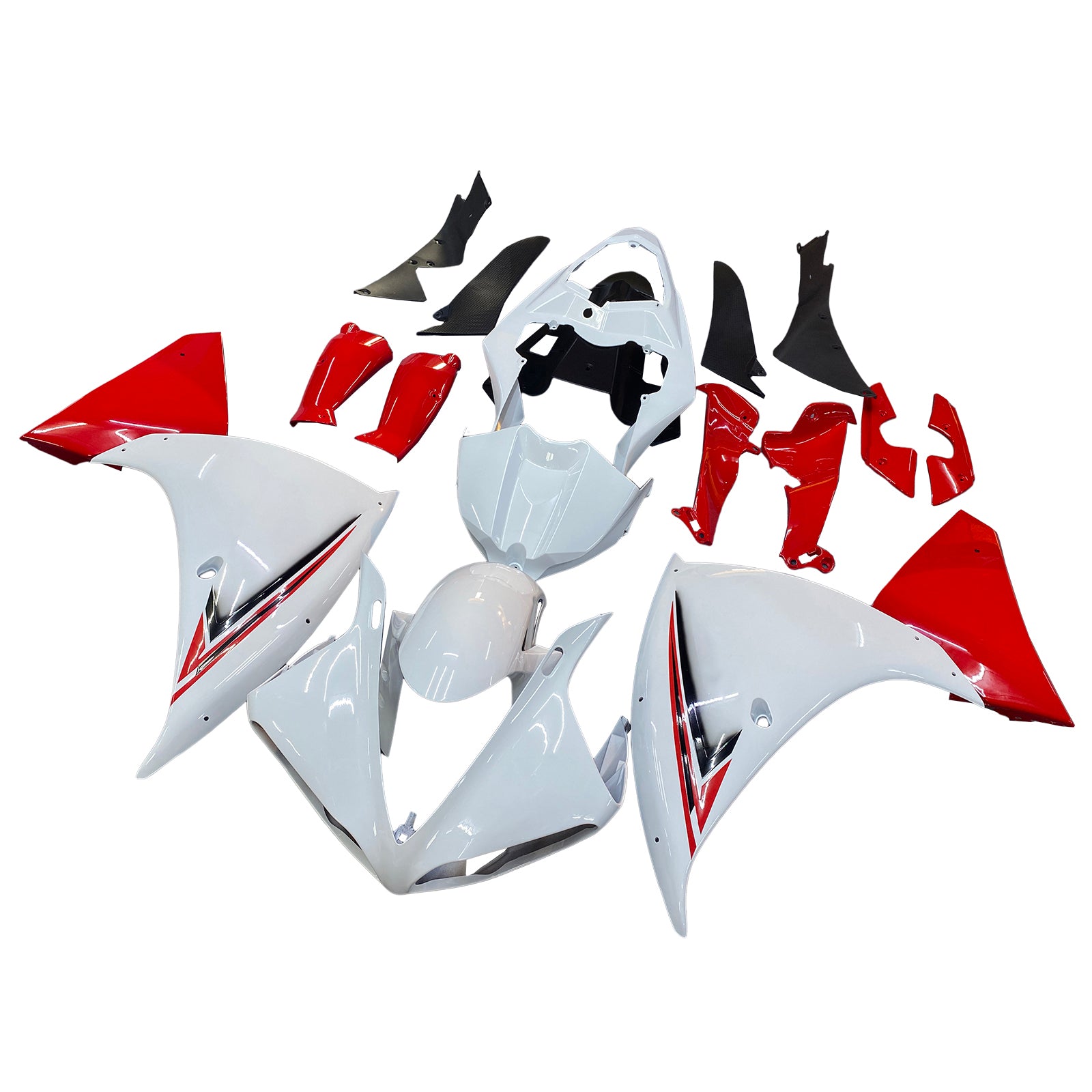 Kit de carénage en plastique ABS moulé par injection rouge et blanc pour Yamaha YZF R1 2009-2011