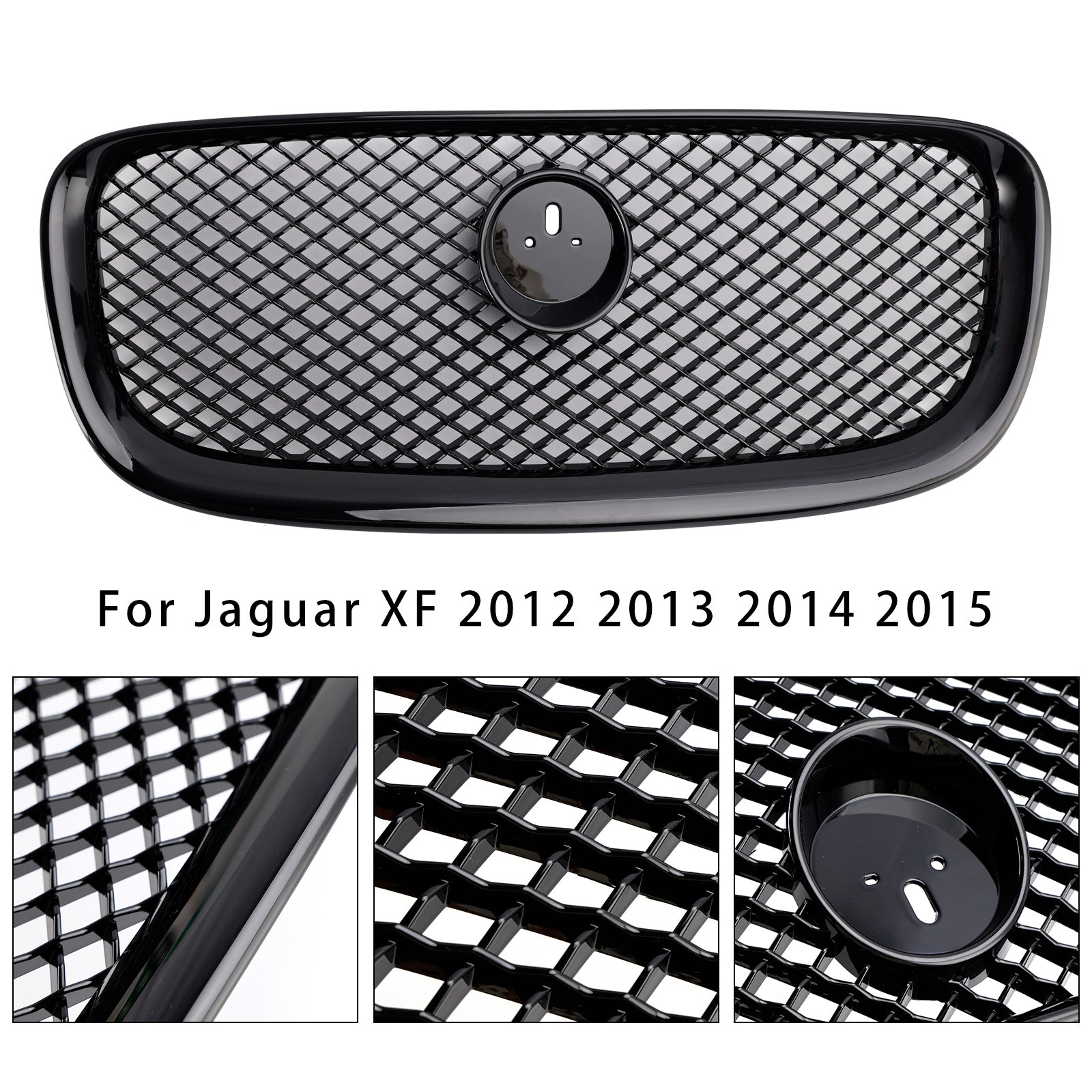 Grille de pare-chocs avant style XF-R pour Jaguar XF 2012-2015, noir brillant