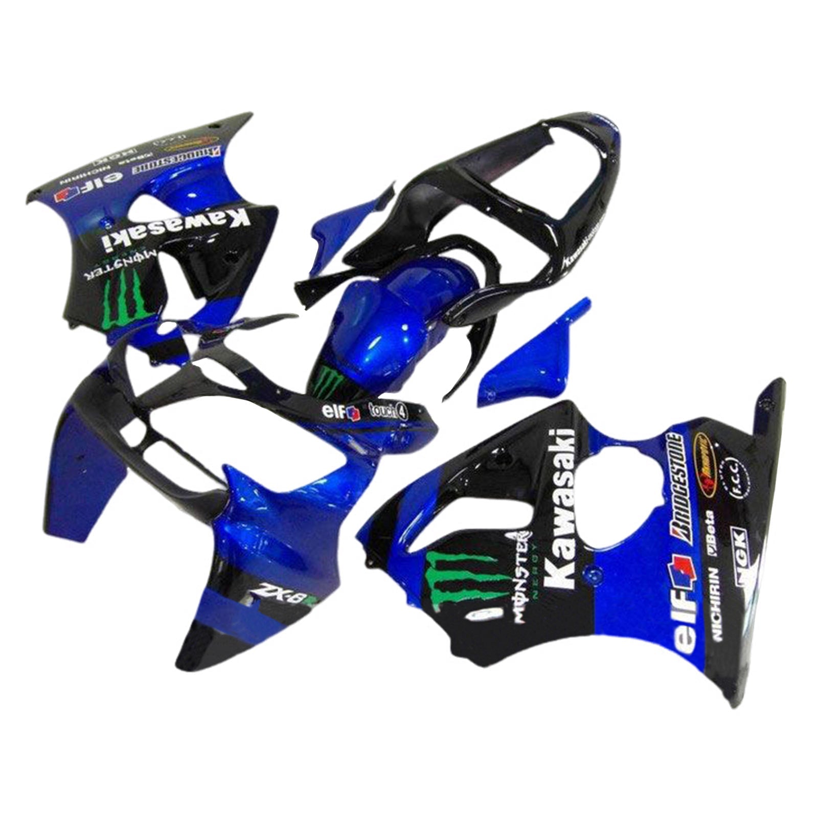 2000-2002 Kawasaki ZX6R 636, 2005-2008 ZZR600 komplet za karoserijo vbrizgavanja