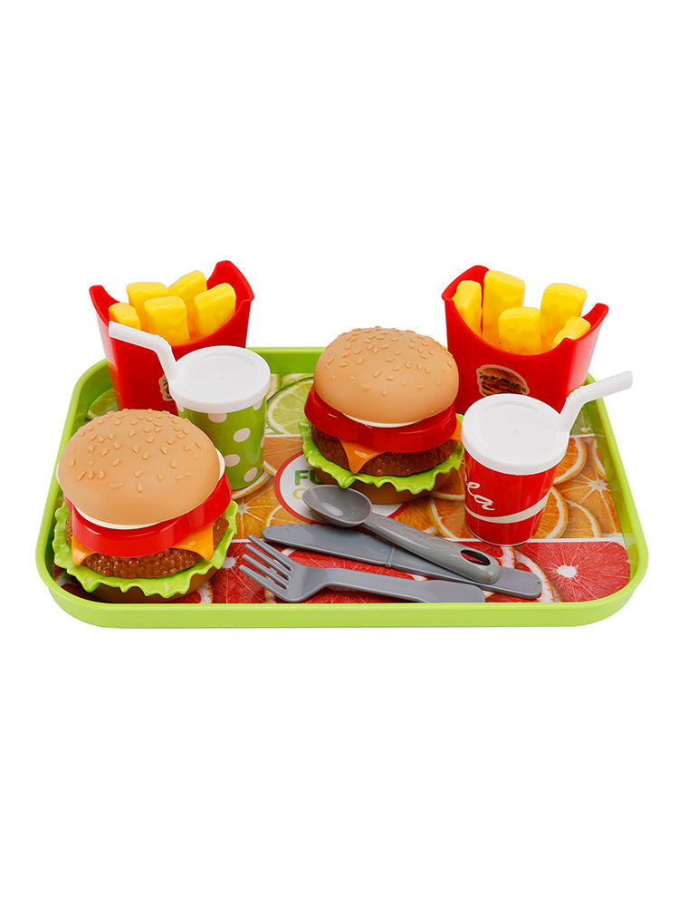 Hamburger Gaufres Frites Boisson Jouer Nourriture Jouet de Simulation Ensemble de Cuisine Ensemble de Jouets pour Enfants