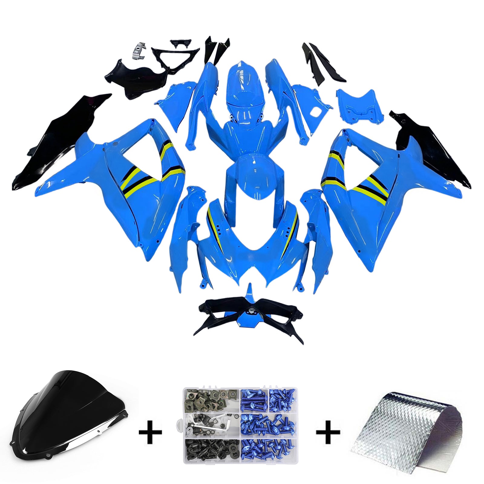 Kit de carénage par injection, carrosserie en plastique ABS, compatible avec Suzuki GSXR 600/750 2008-2009
