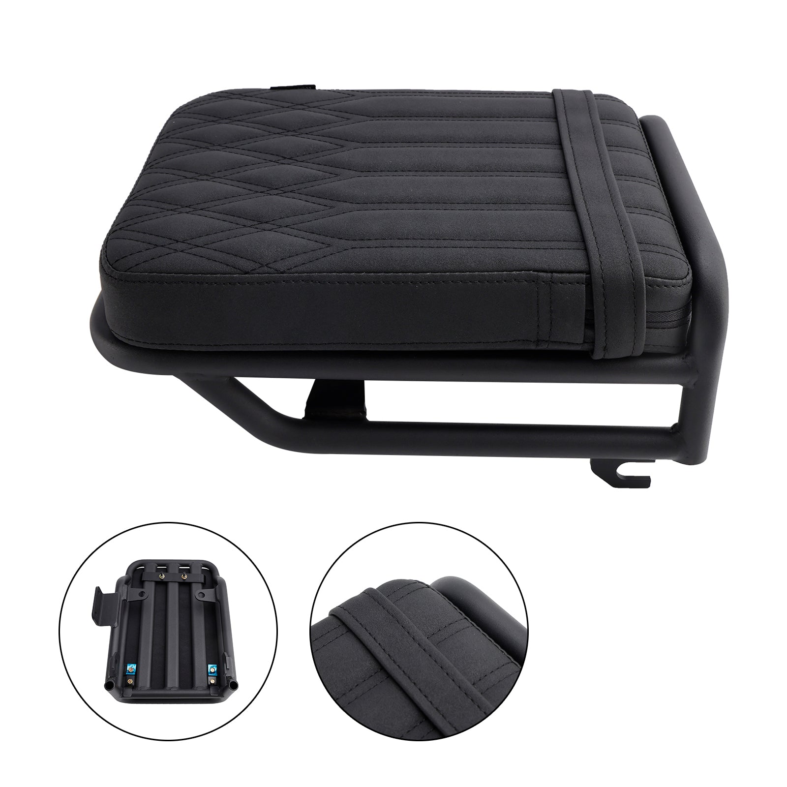 Musta litteä matkustaja satula Honda CT125 Hunter Cub 2020-2023