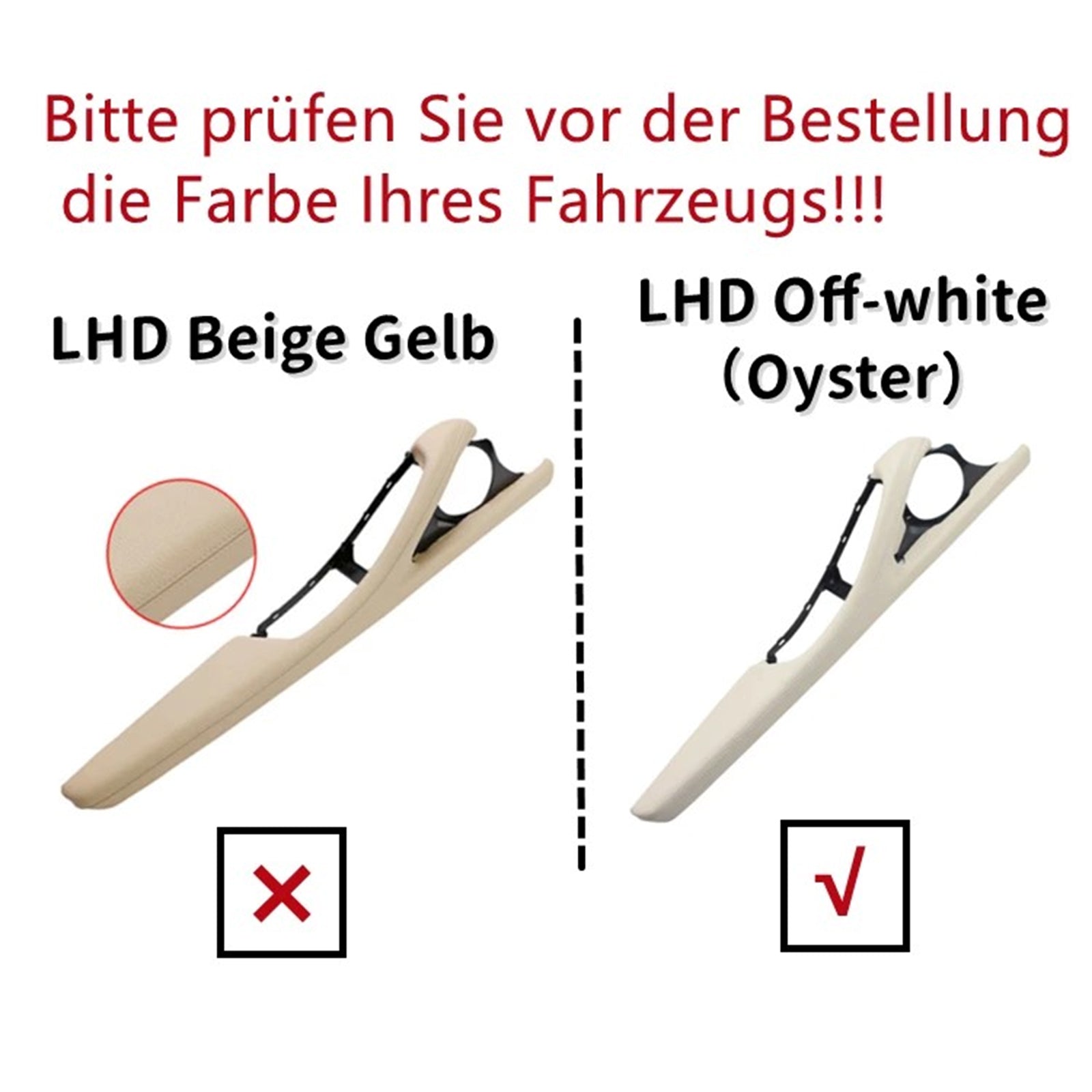 BMW-serie 5 F11 F10 F18 2010-2016 1x gebroken witte binnendeurhandgreep 51417273057