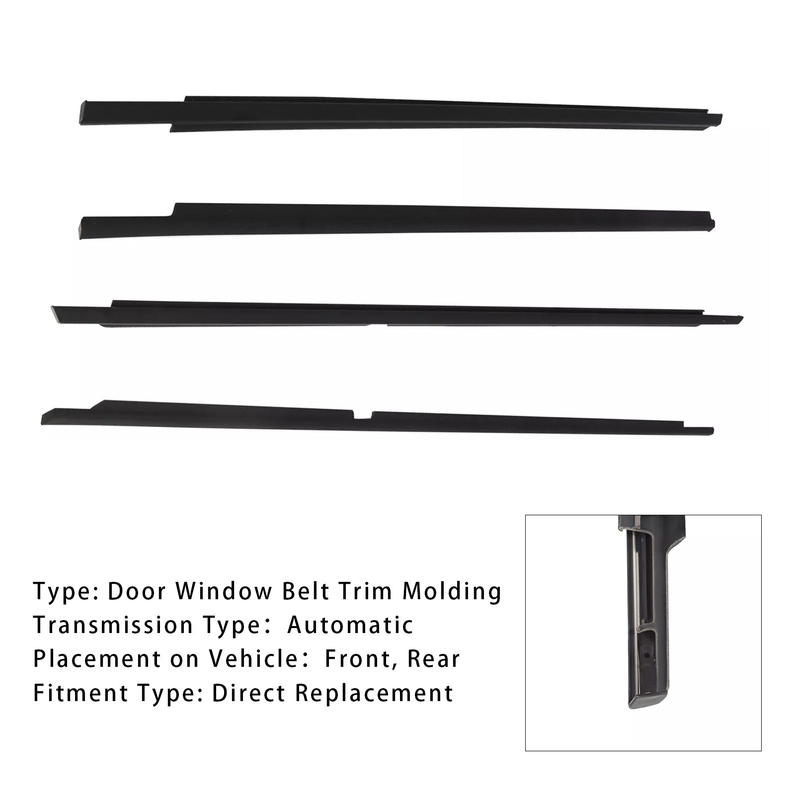 Moulures de ceinture de fenêtre avant et arrière pour Toyota Lexus IS300 2001-2005 (4 pièces)