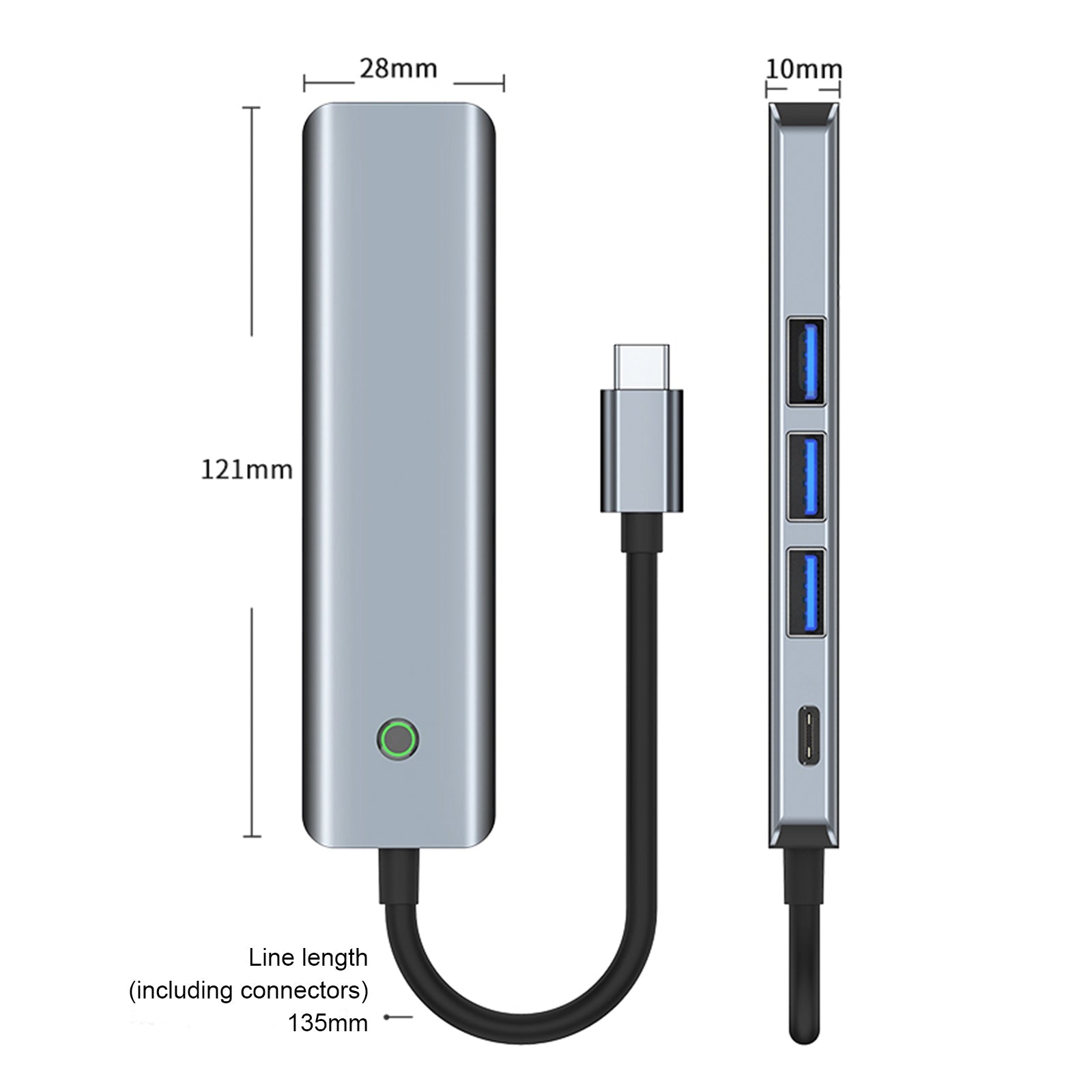Adaptador de concentrador de interfaz 5 en 1 TYPE-C USB3.0 HDMI PD100W para MacBook iPad Pro