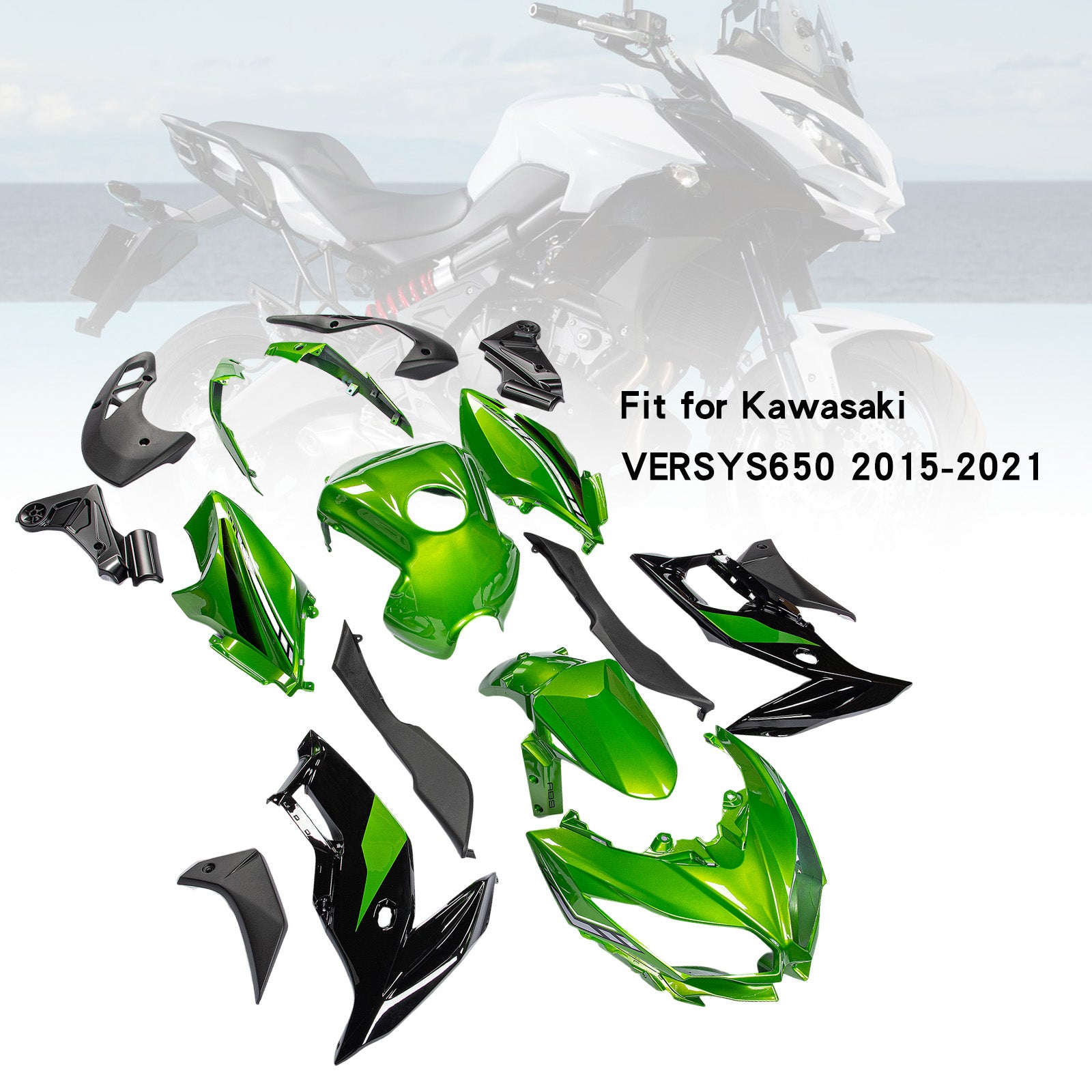 Carénage de carrosserie en plastique ABS d'injection adapté à Kawasaki VERSYS650 2015-2021