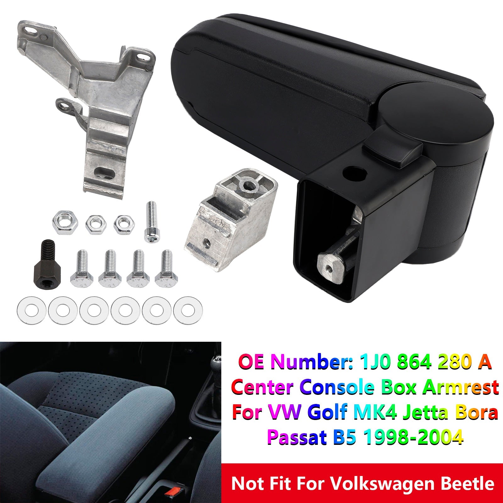 Osrednji naslon za osrednjo konzolo VW Golf Mk4 Jetta Bora Passat B5 1998-2004 1J0 864 280 a