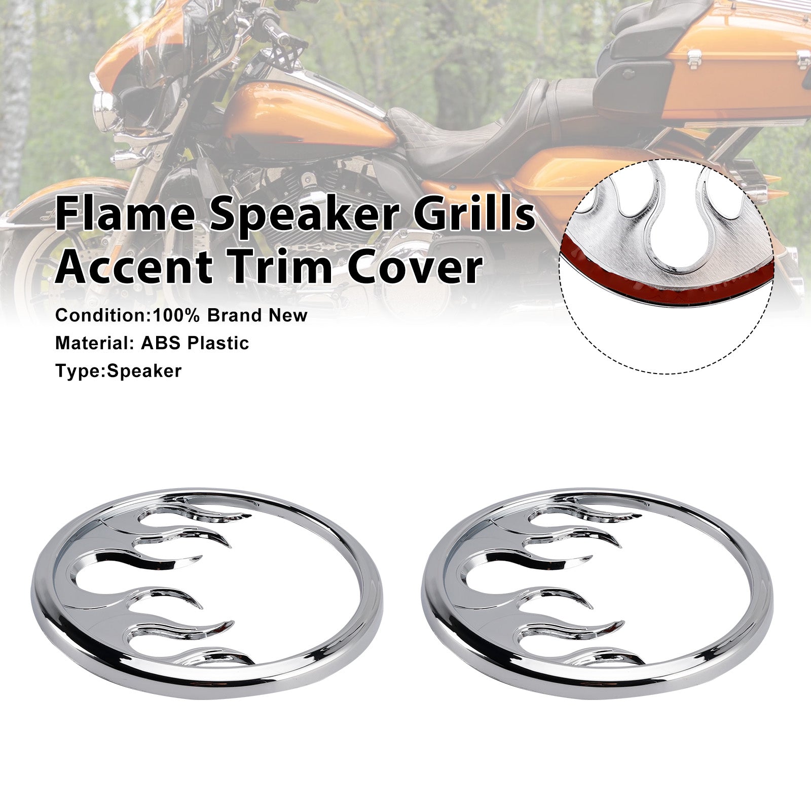 Flame Speaker Grills Decoratieve rand voor Touring Electra Glide Ultra Classic