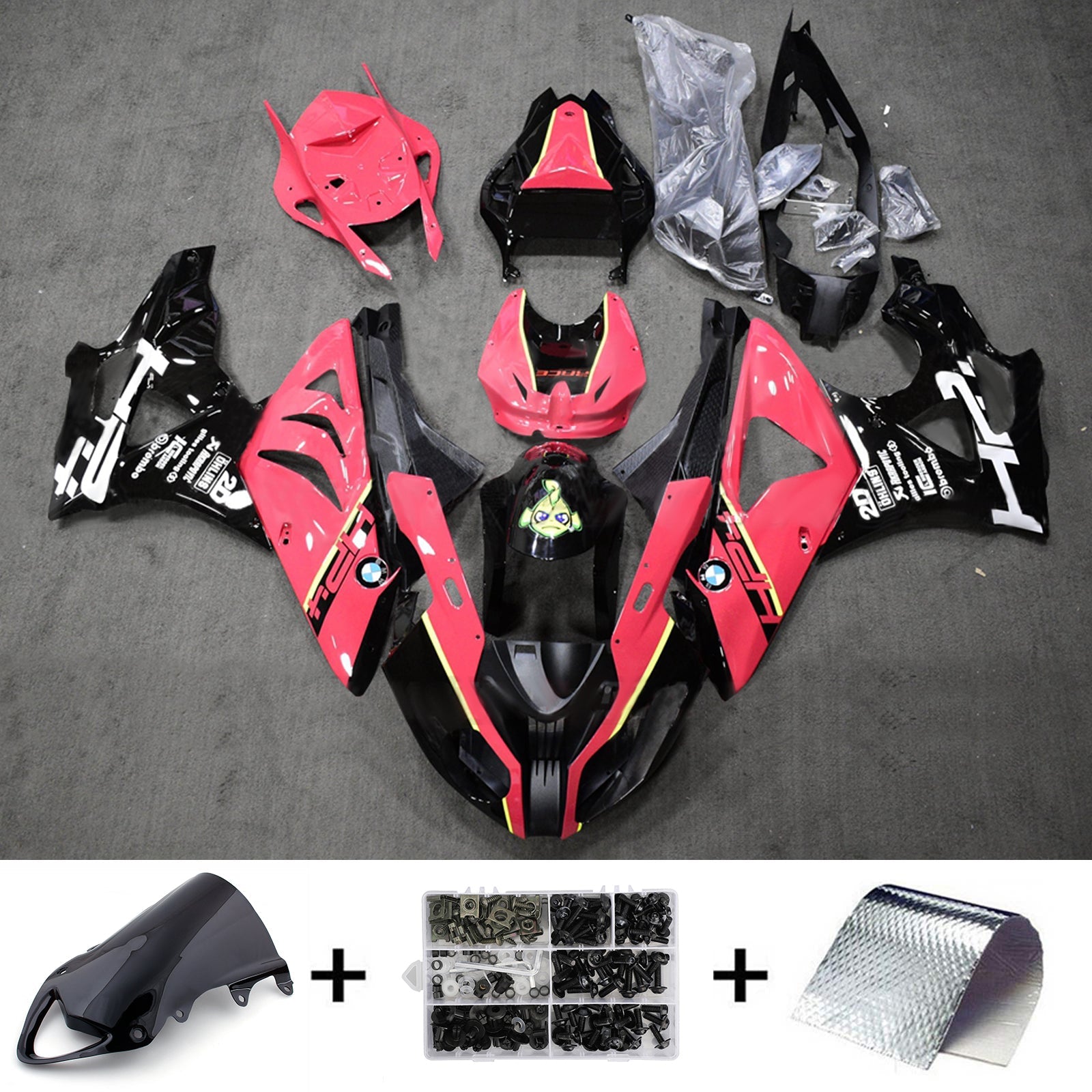 Kit de carénage d'injection pour BMW S1000RR 2009-2014 Carrosserie Plastique ABS