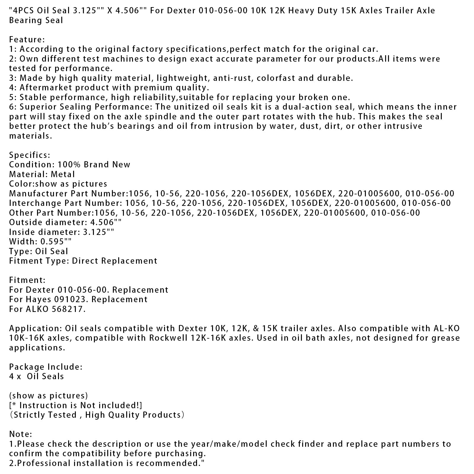 Spoj'oljno tesnilo 4 kosi 3,125""x 4,506""avtor Dexter 010-056-00 10K 12K Težka 15K