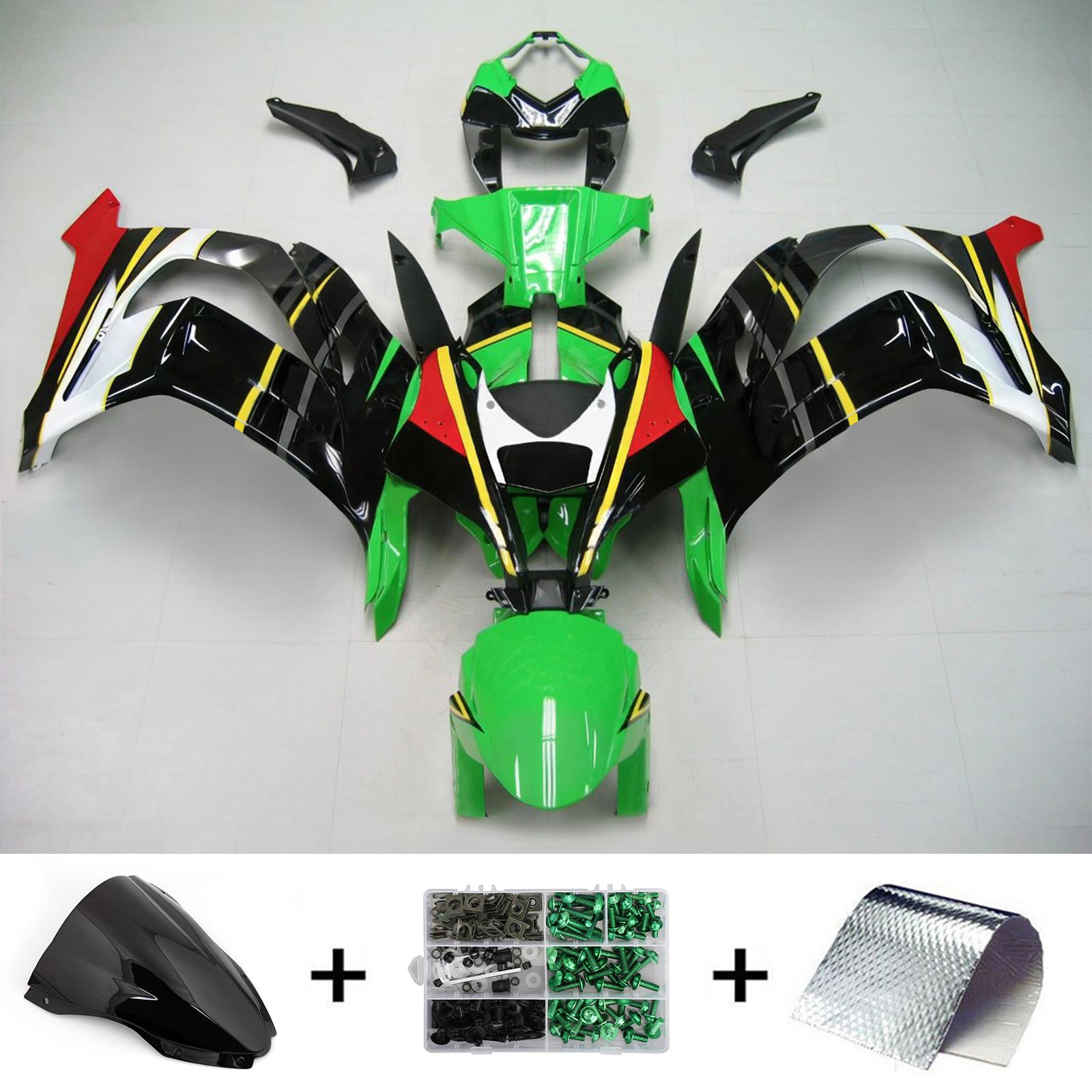 Kit de carénage injecté en plastique ABS compatible avec Kawasaki ZX-10R ZX-10RR 2021-2025