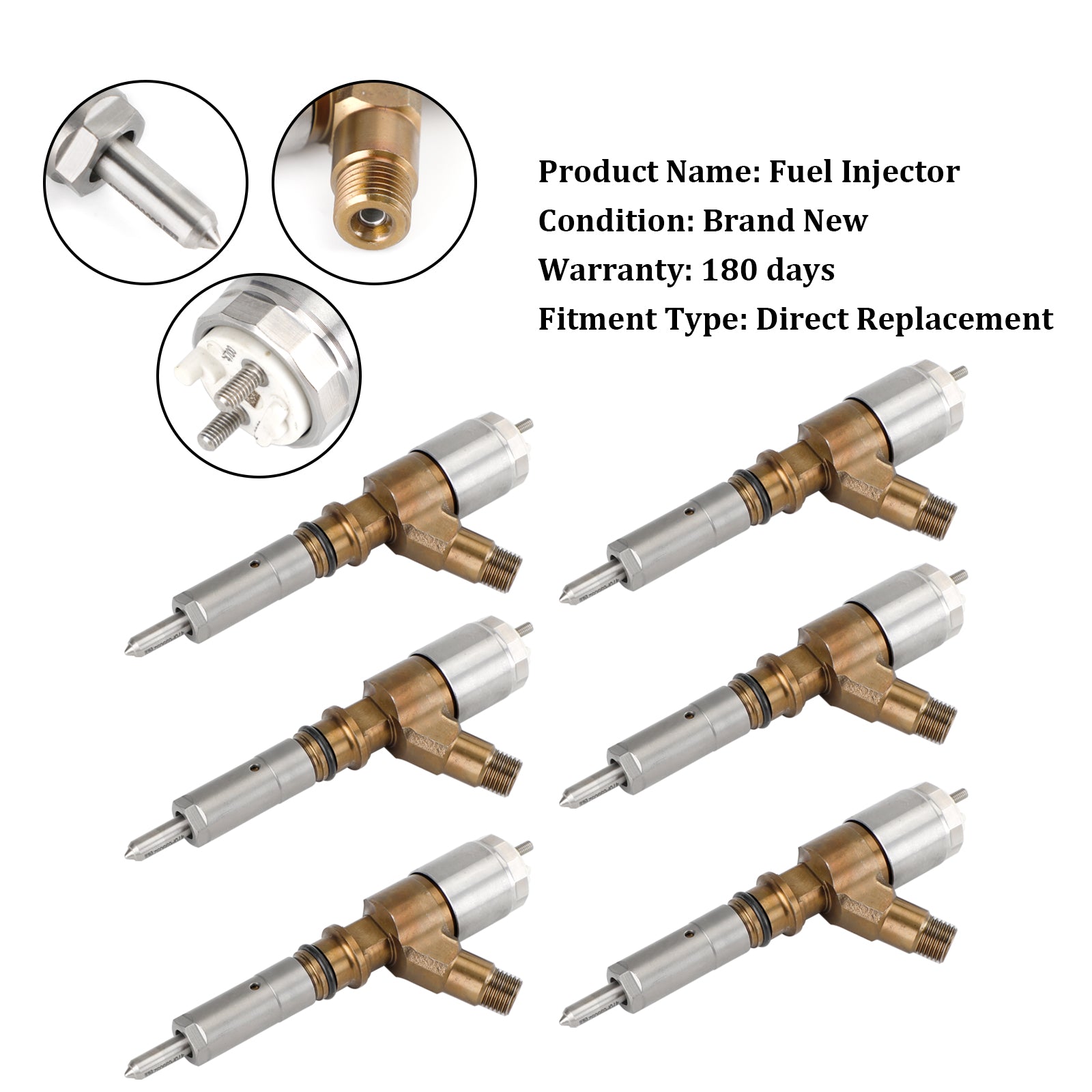 6PCS Fuel Injectors 3264700 Pour Caterpillar C6 C6.4 Pour CAT 320D Excavator