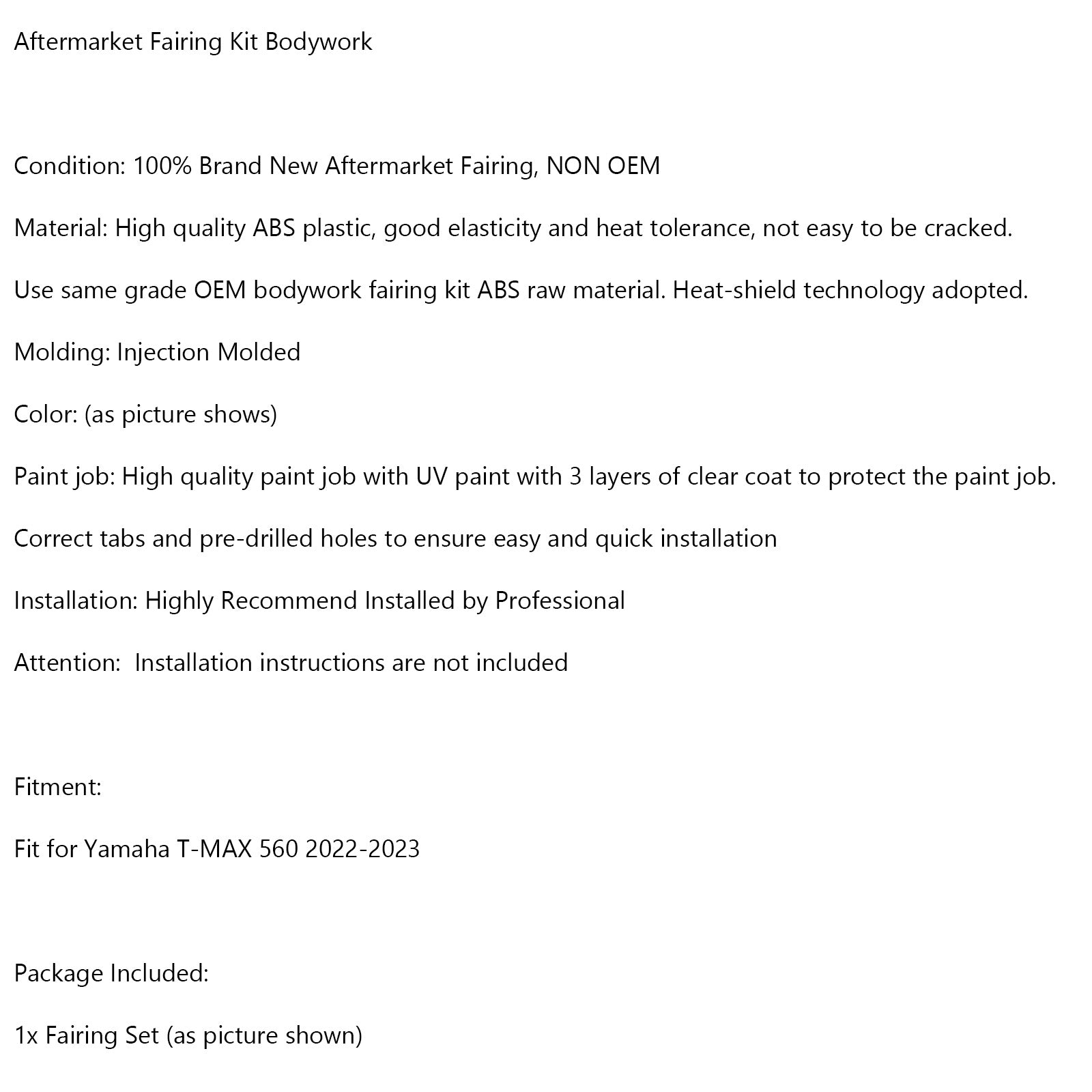 Plastikowy zestaw Corpmy Wnieścja ABS ABS dla Yamaha T-Max 560 2022-2024 01#